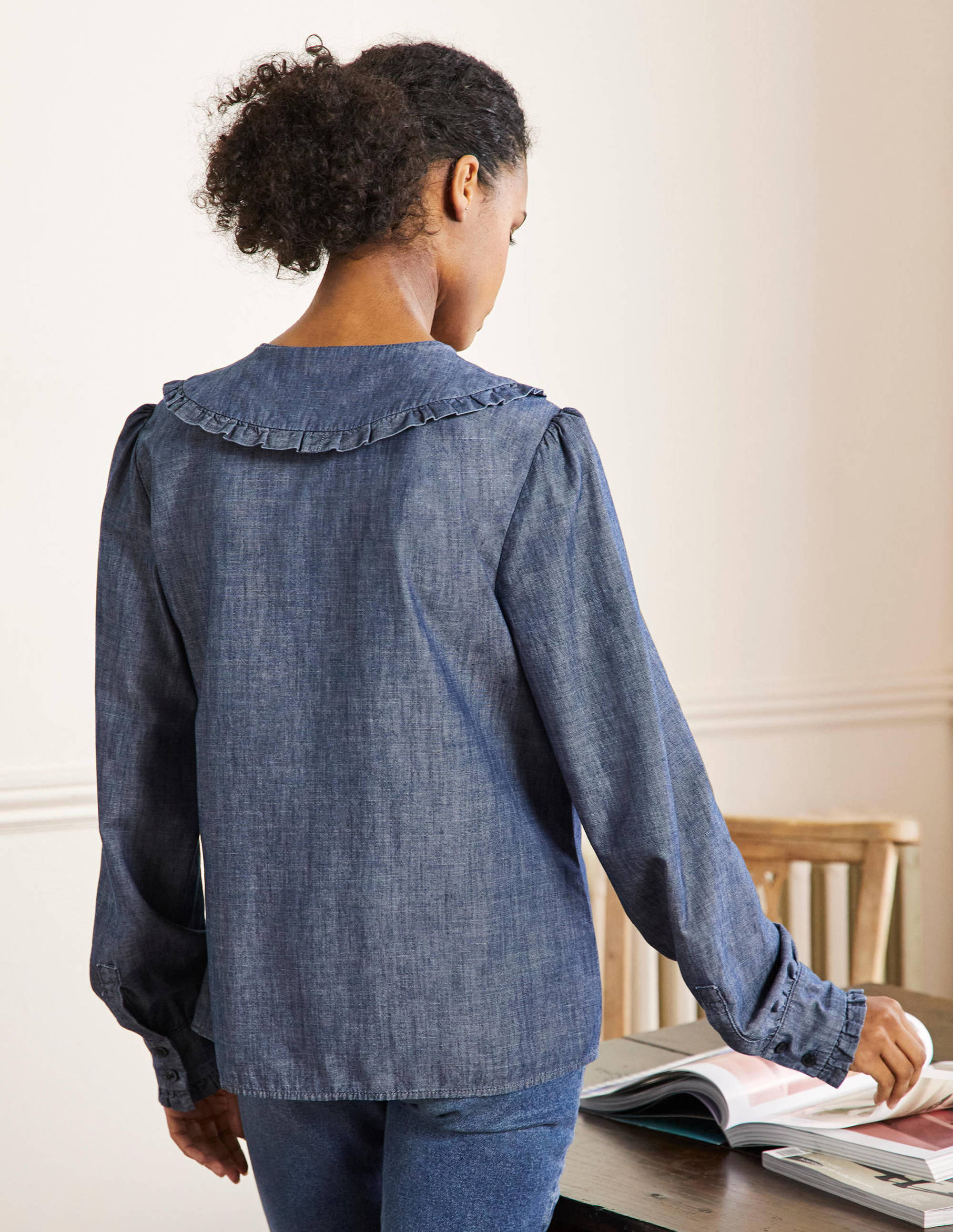 Hemd mit Statement-Kragen-Denim - Image 3