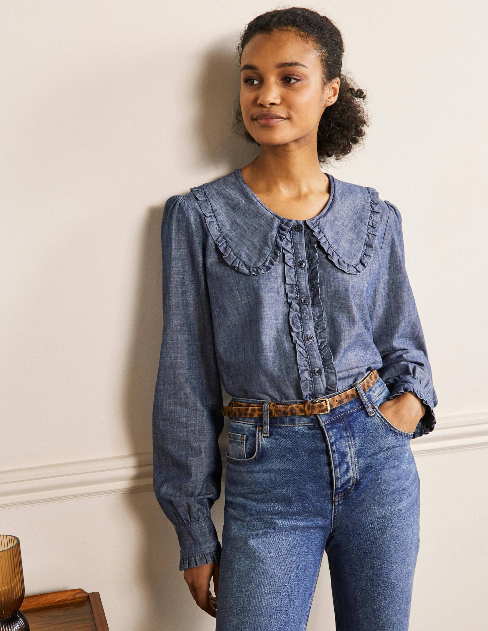 Hemd mit Statement-Kragen-Denim-4