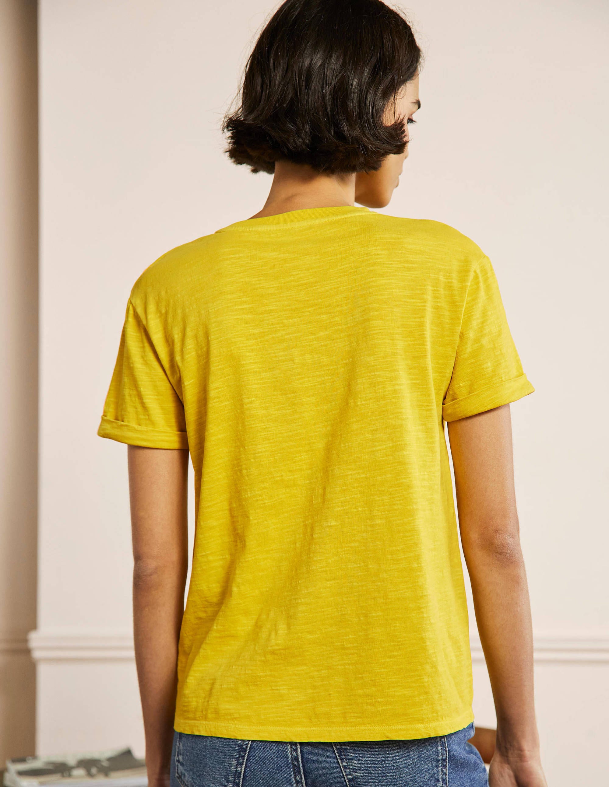 T-shirt avec revers aux manches-Citron clair, ananas - Image 3