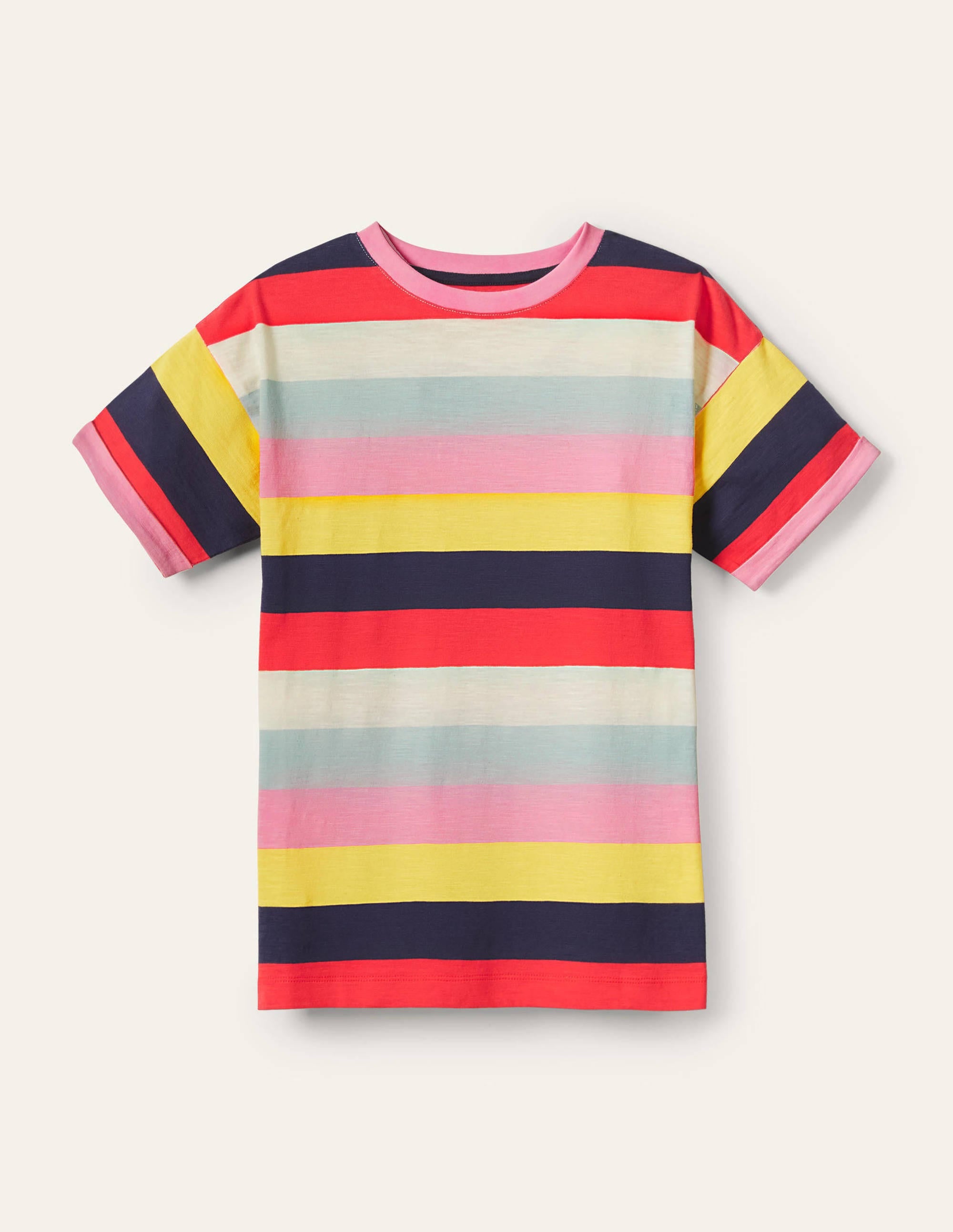 T-shirt avec revers aux manches-Fleur printanière, jonquille multi - Image 5