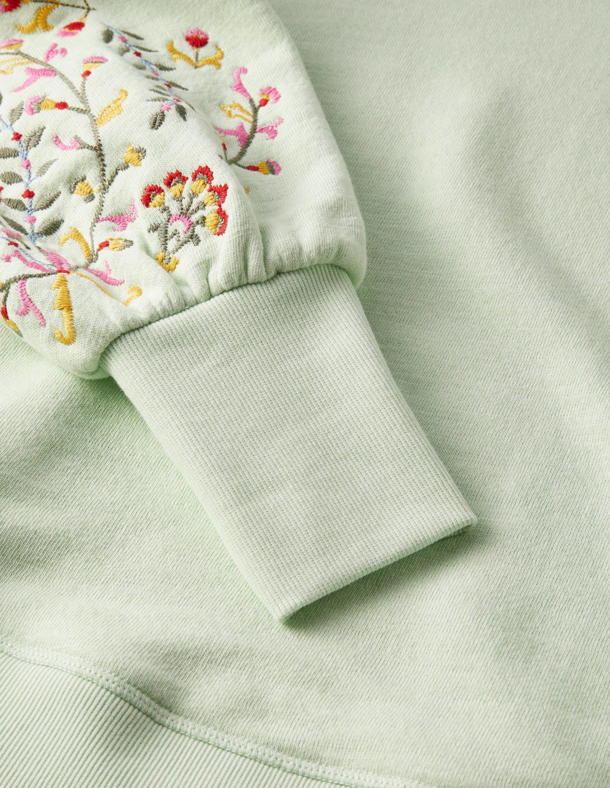 Sweat brodé à manches blousantes-Crème d'avocat, broderies-6