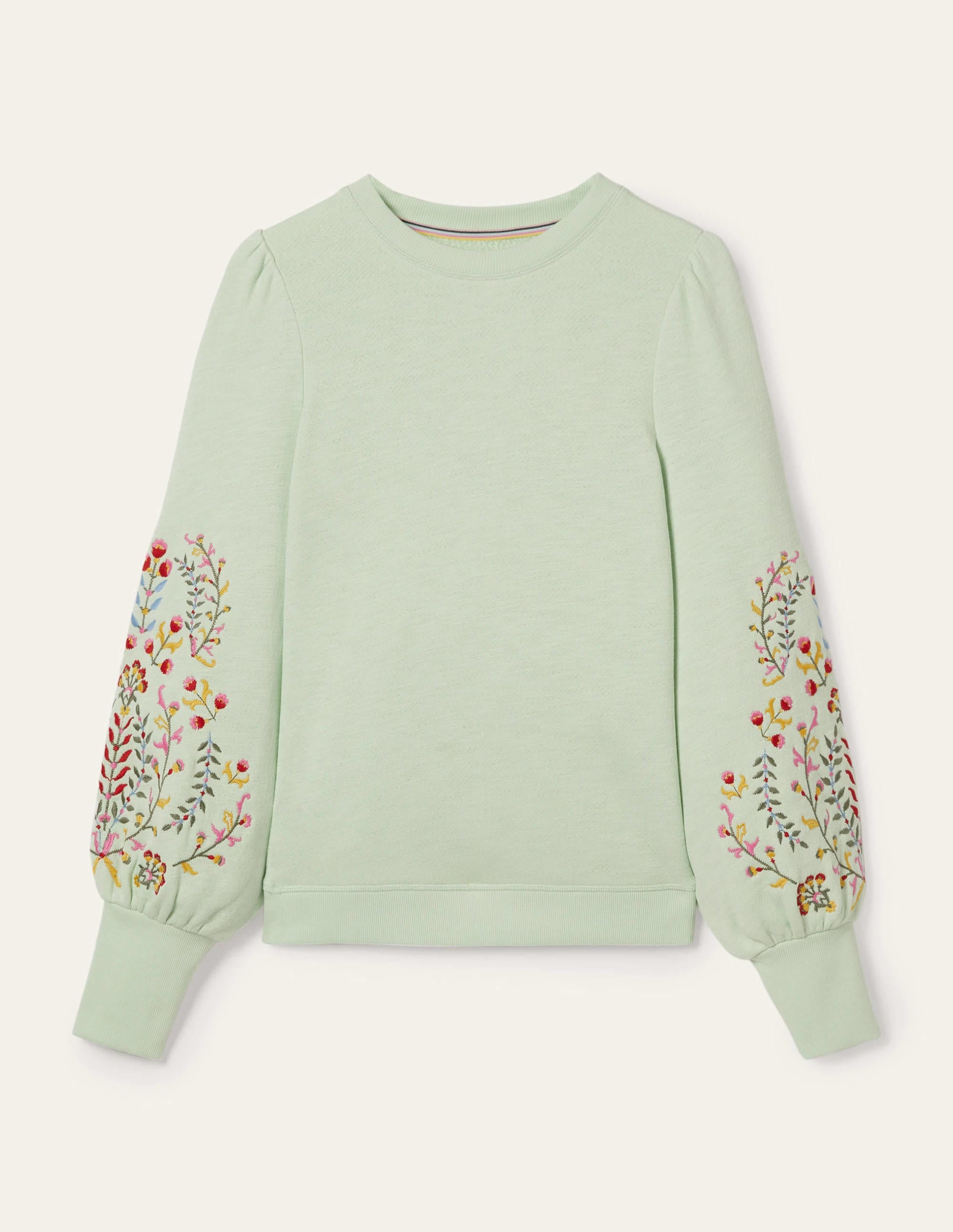Sweat brodé à manches blousantes-Crème d'avocat, broderies - Image 7