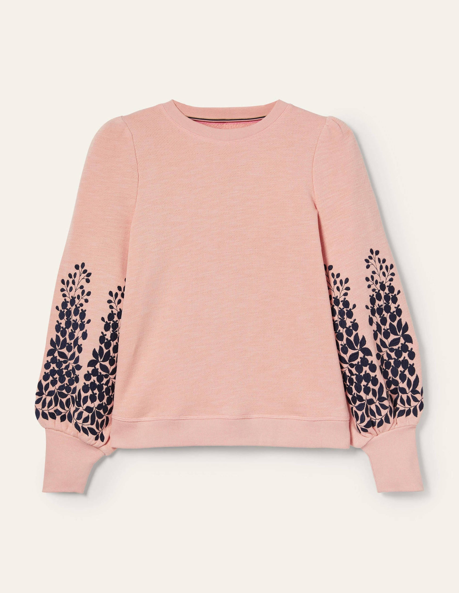 Blouson-Sweatshirt mit Stickerei-Milchshake/Navy, Stickerei-5