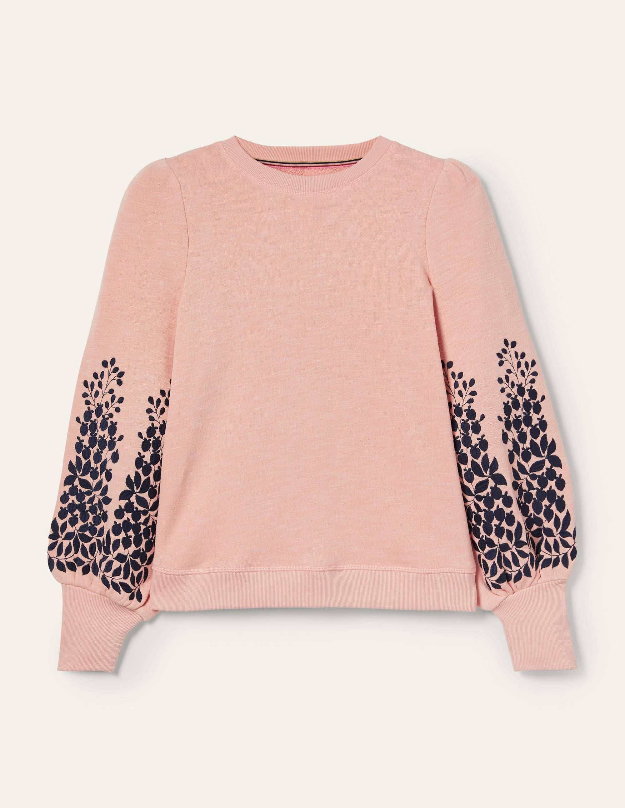 Blouson-Sweatshirt mit Stickerei-Milchshake/Navy, Stickerei - Image 5