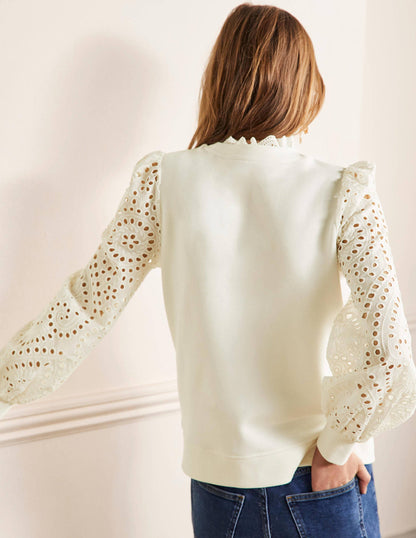 Blouson-Sweatshirt mit Lochstickerei-Naturweiß-3