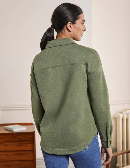 Hemdjacke aus Jersey-Erlengrün Meliert