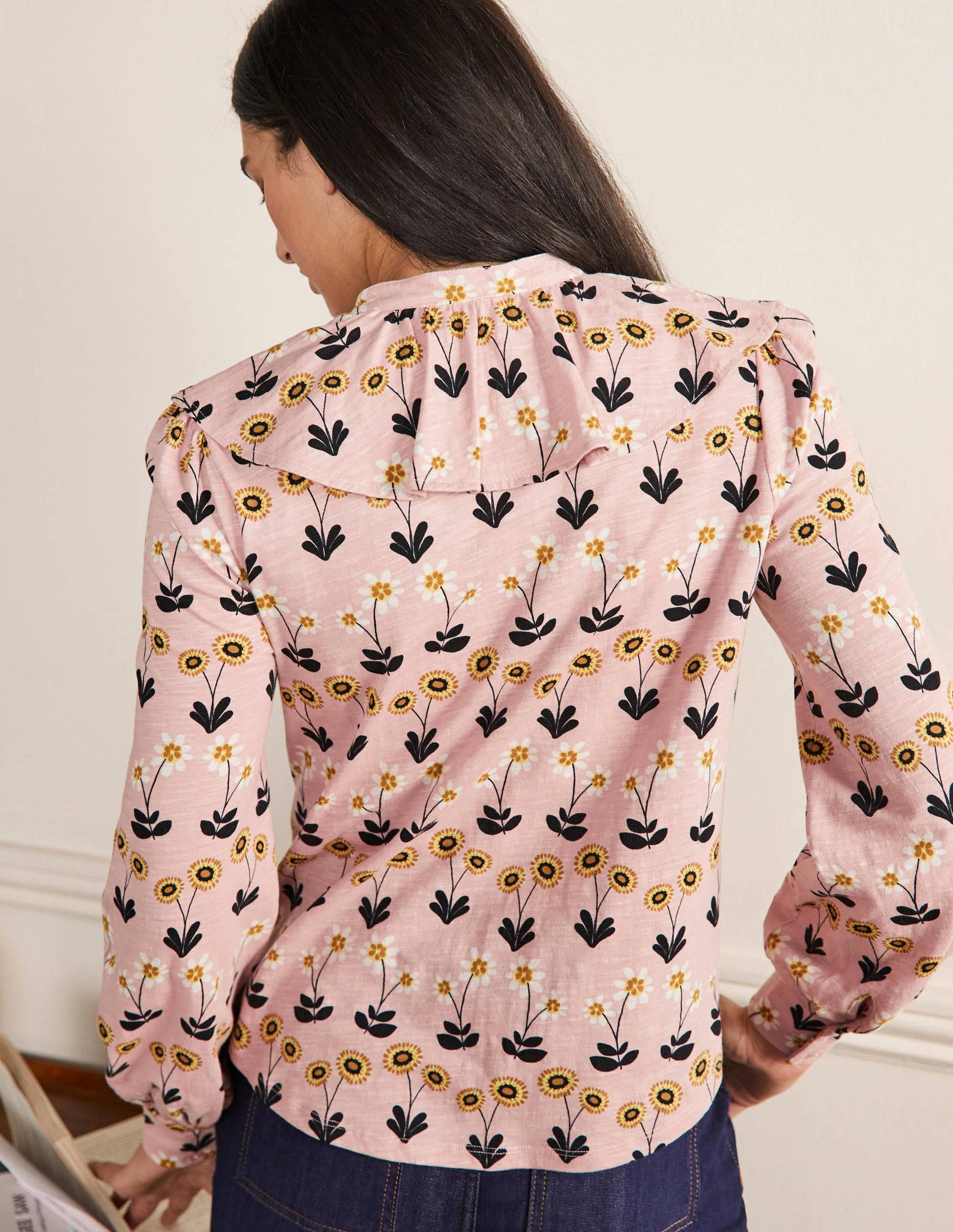 Chemise en jersey à volant-Milkshake, pâquerette délicate-3