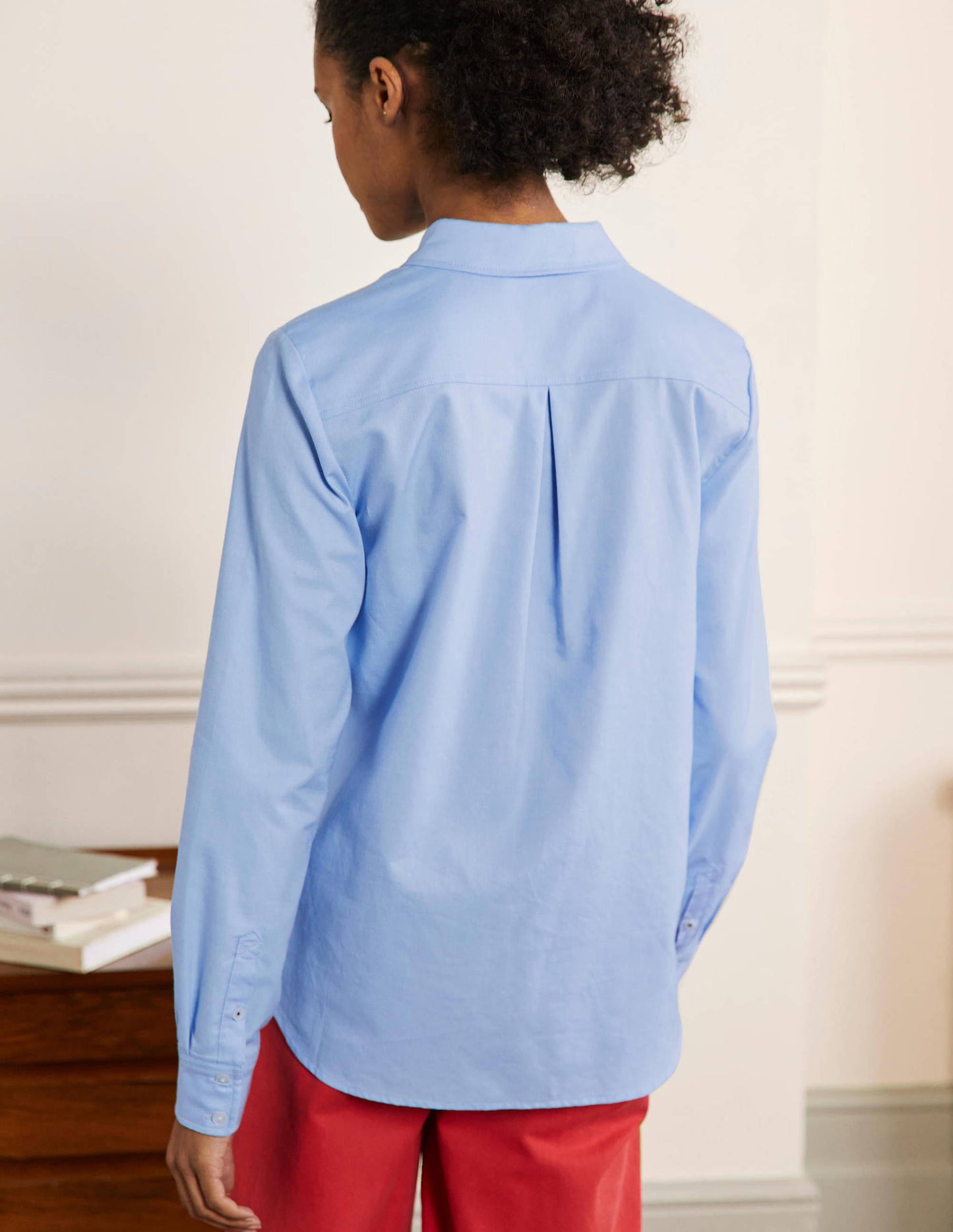 Klassisches Baumwollhemd-Blau, Oxford