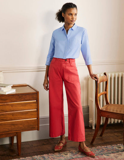 Klassisches Baumwollhemd-Blau, Oxford-4