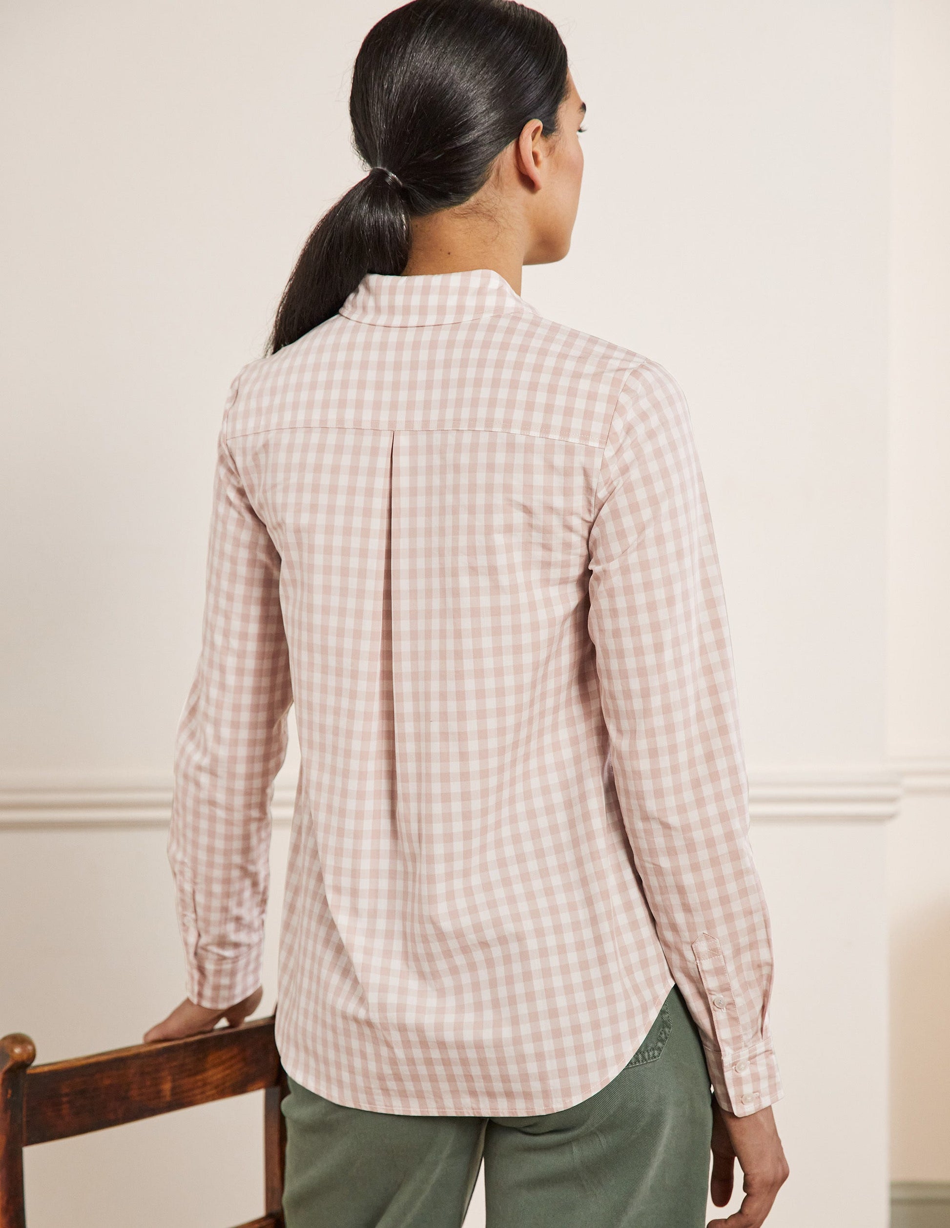 Classic Cotton Shirt-Pink Gingham-3