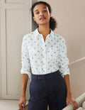 Chemise intemporelle en coton-Pois bleu crépuscule