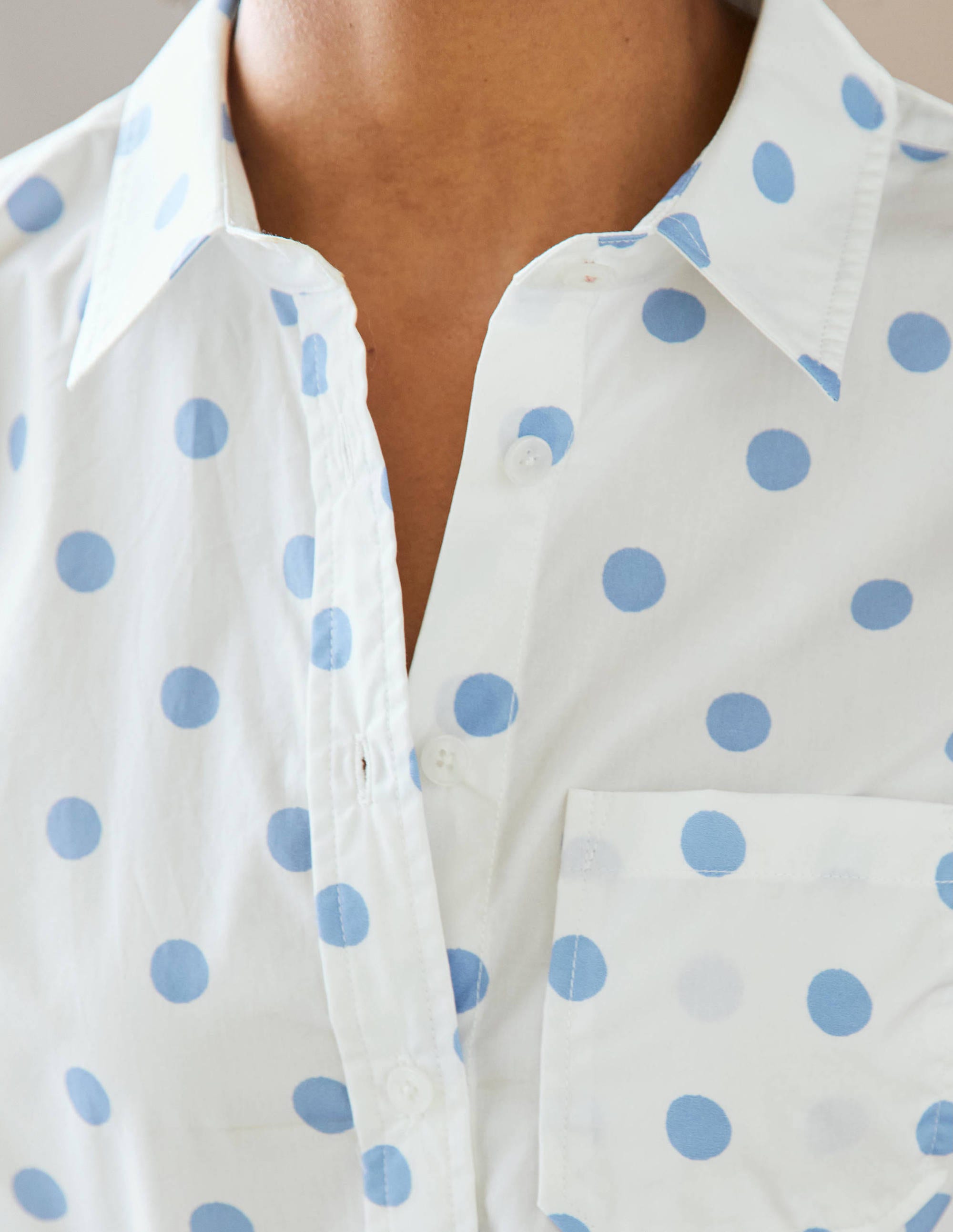 Chemise intemporelle en coton-Pois bleu crépuscule - Image 2