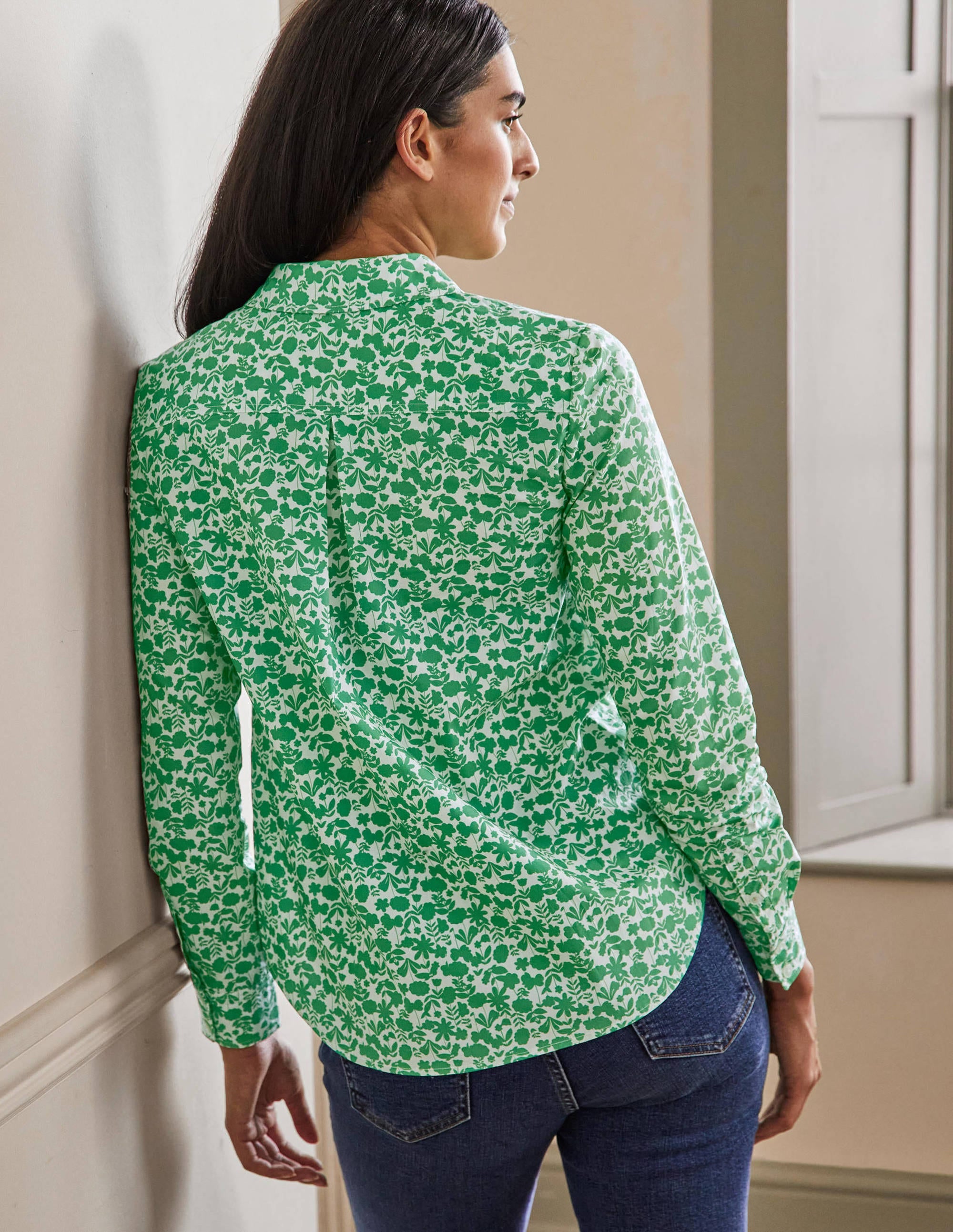Chemise intemporelle en coton-Lierre anglais, motif Flora Bloom - Image 3
