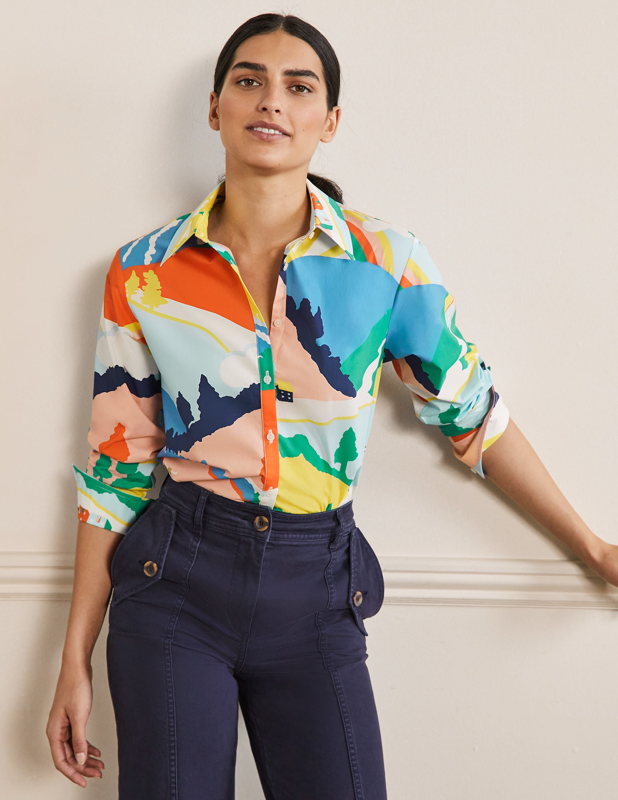 Chemise décontractée en coton-Motif Scenic Meadow - Image 1