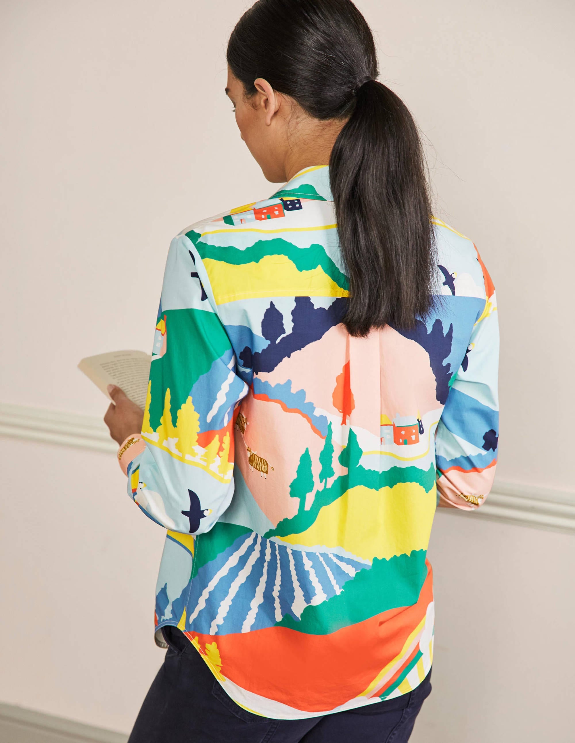 Chemise décontractée en coton-Motif Scenic Meadow - Image 3