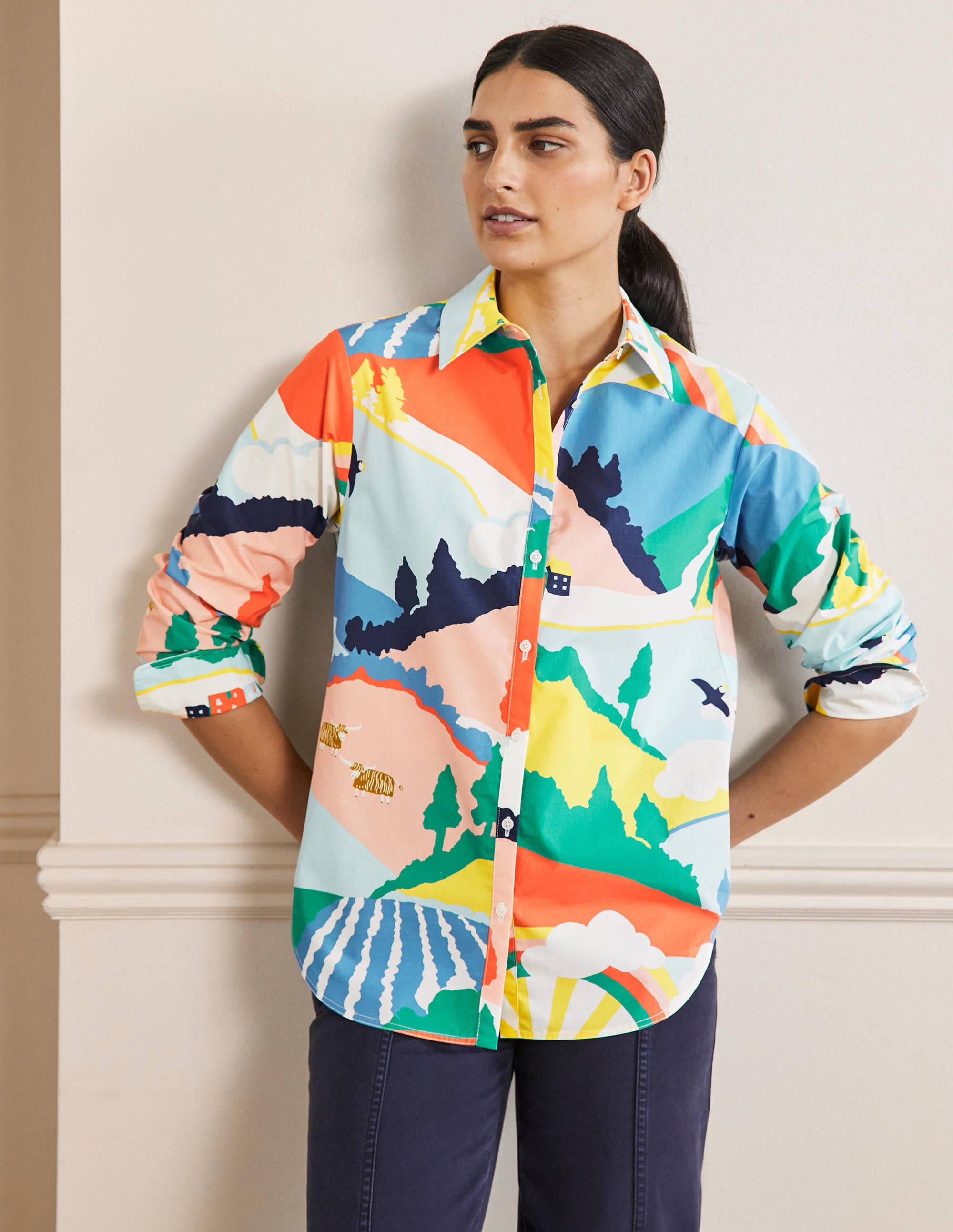 Chemise décontractée en coton-Motif Scenic Meadow - Image 5