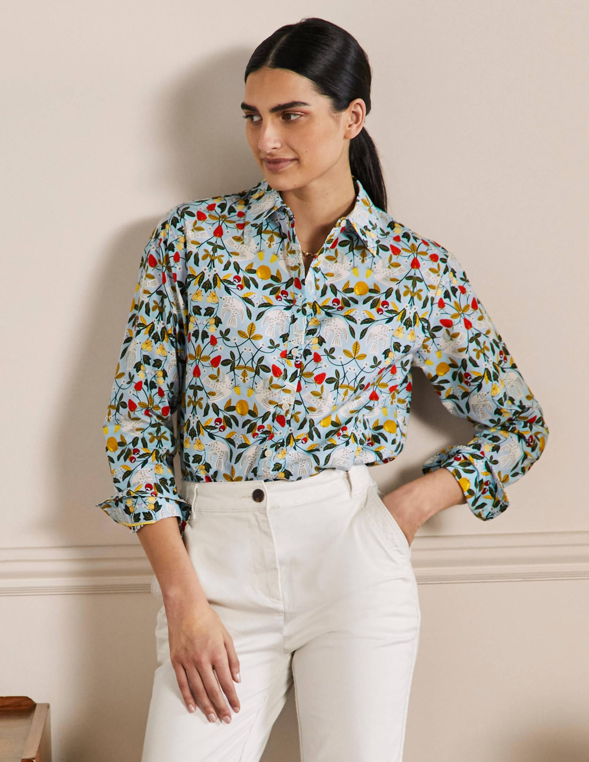Chemise décontractée en coton-Surf, motif Bird Paradise - Image 4