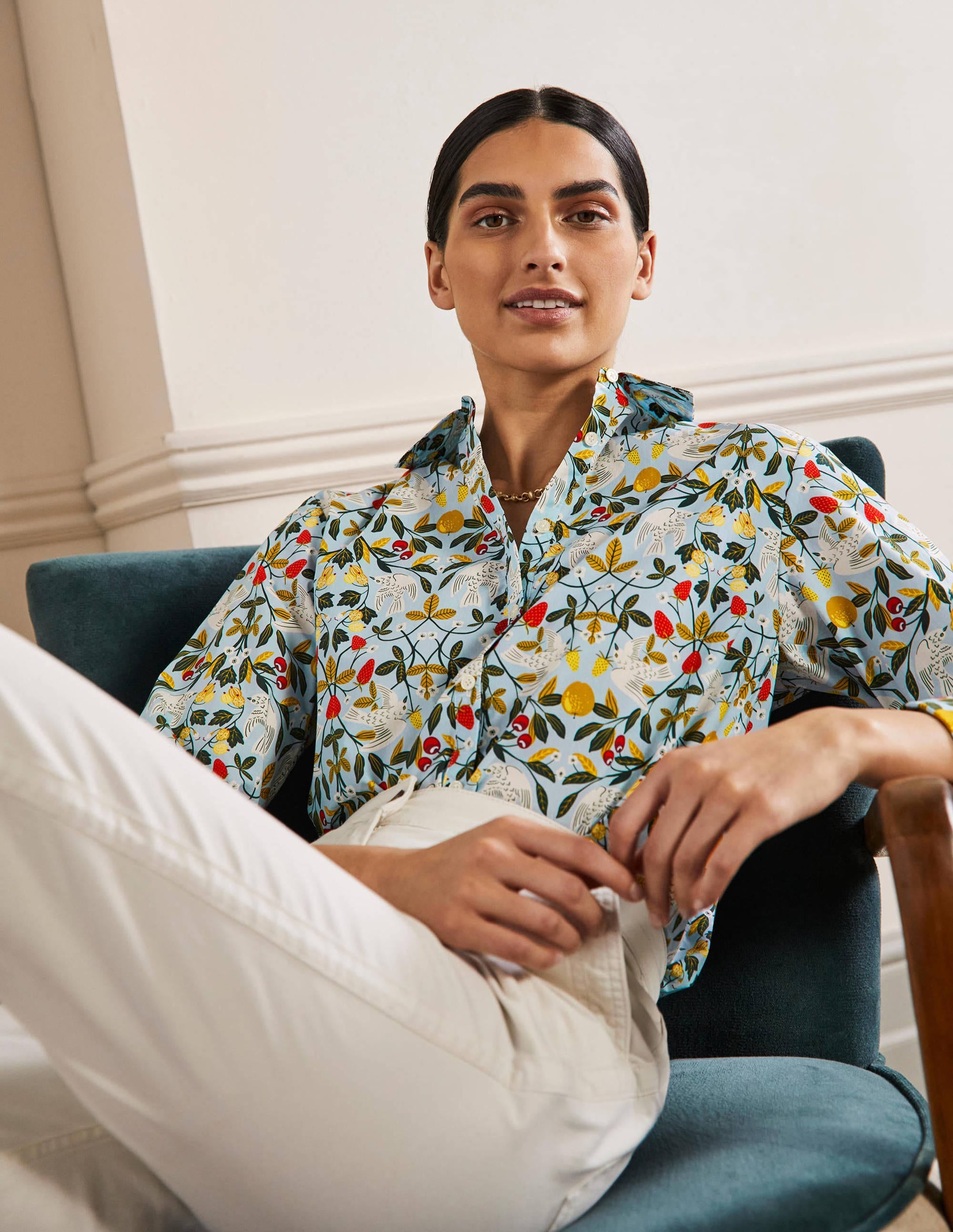 Chemise décontractée en coton-Surf, motif Bird Paradise - Image 5