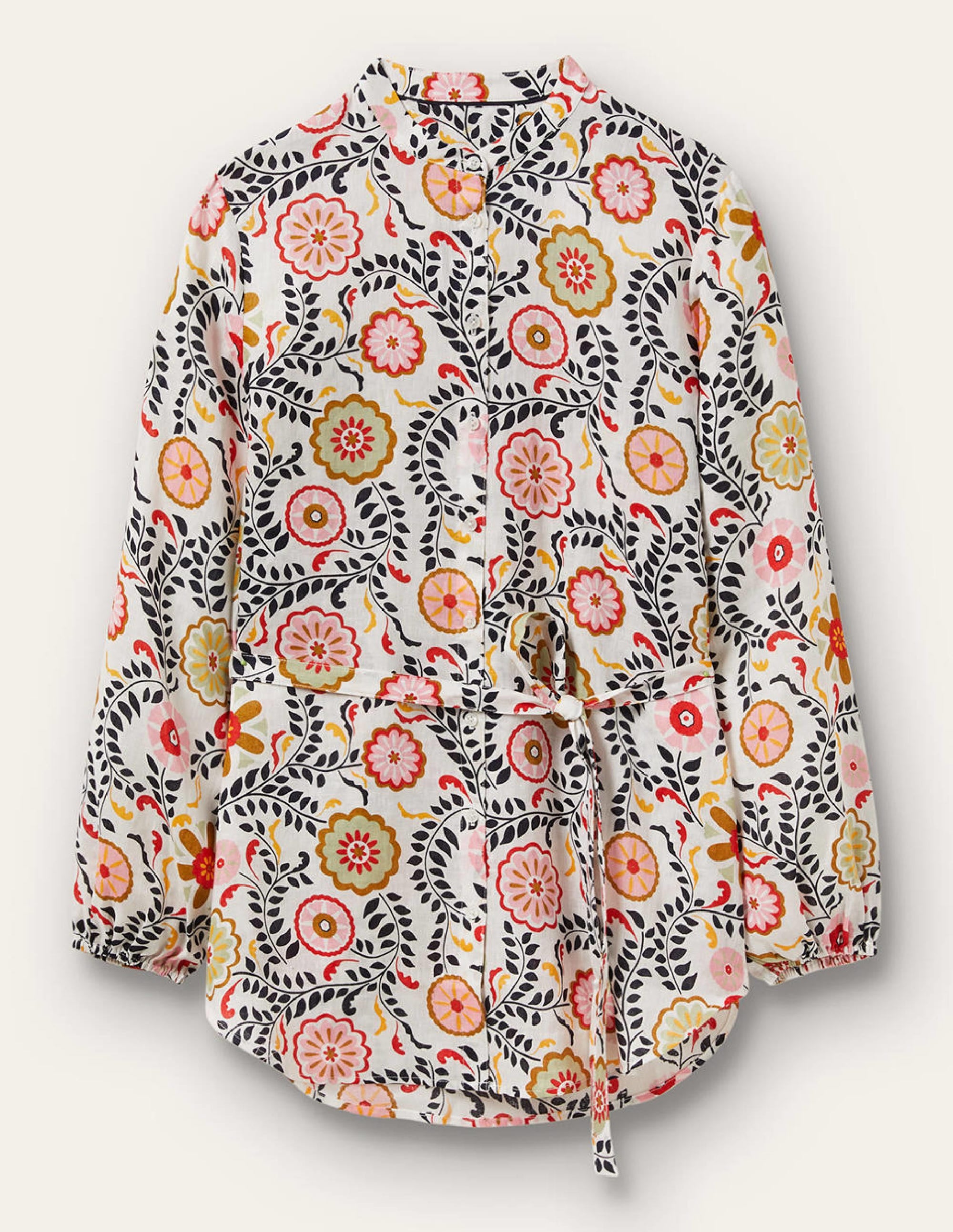 Rosie Linen Shirt-Ivory, Opulent Garden - Image 5
