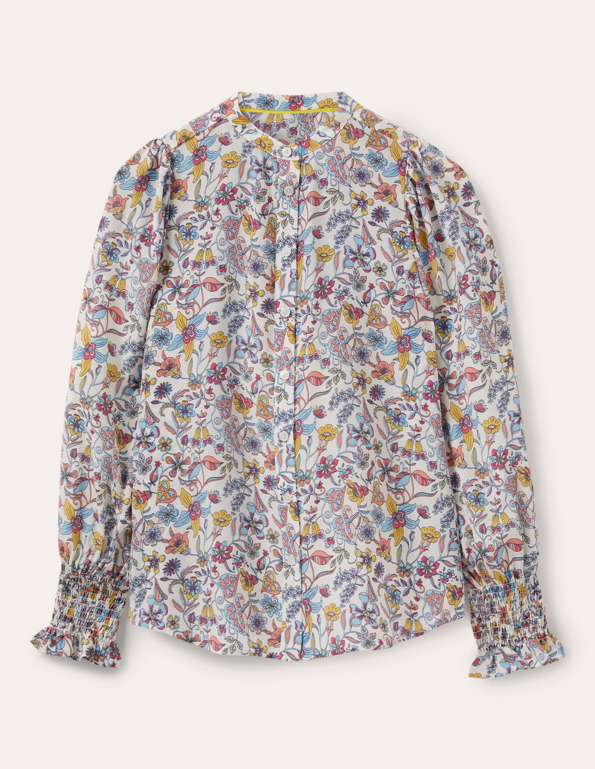 Chemise Dominique en soie-Ivoire, motif cachemire floral - Image 6