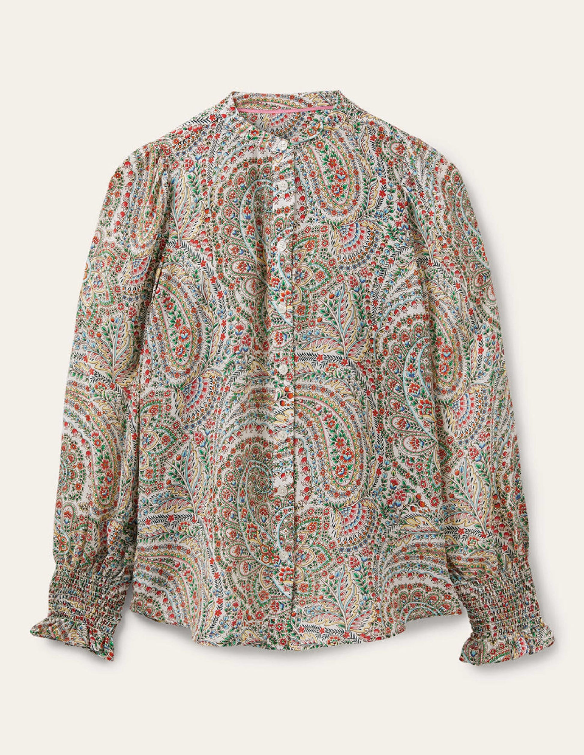 Dominique Silk Shirt-Ivory, Tropic Florals-6