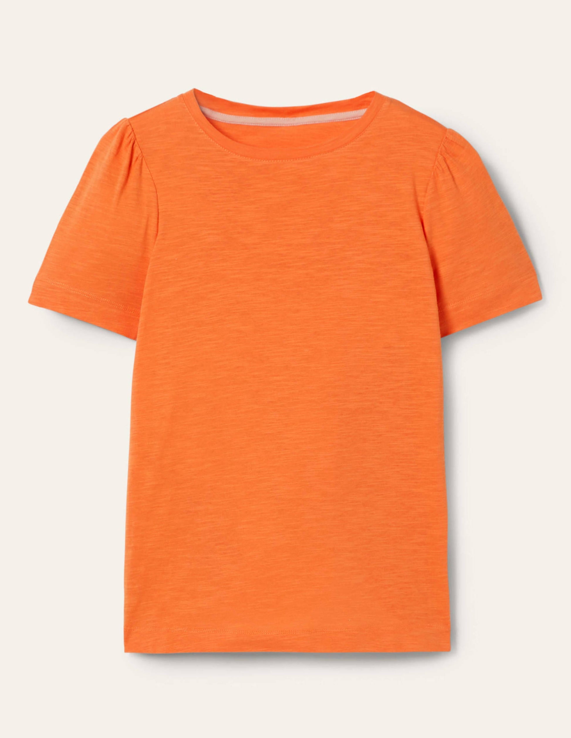 T-shirt en coton à manches bouffantes-Orange ancien-5