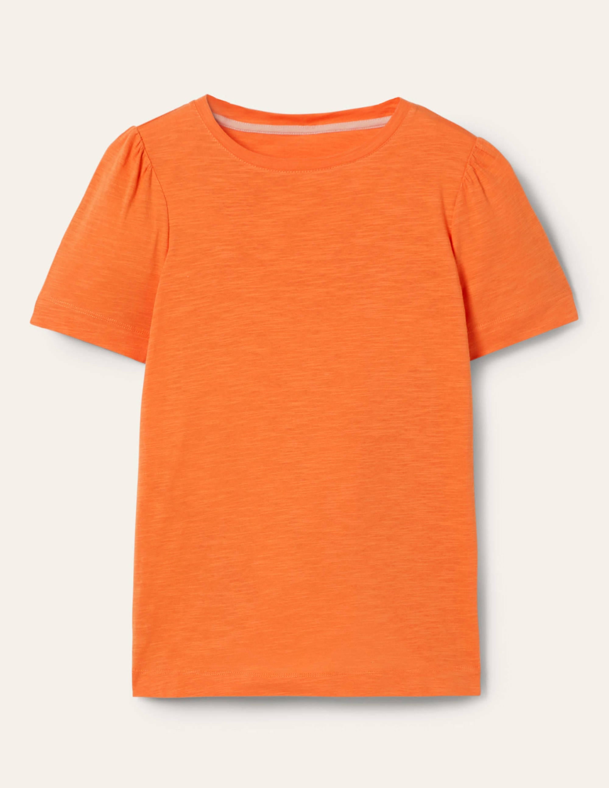 T-shirt en coton à manches bouffantes-Orange ancien - Image 5