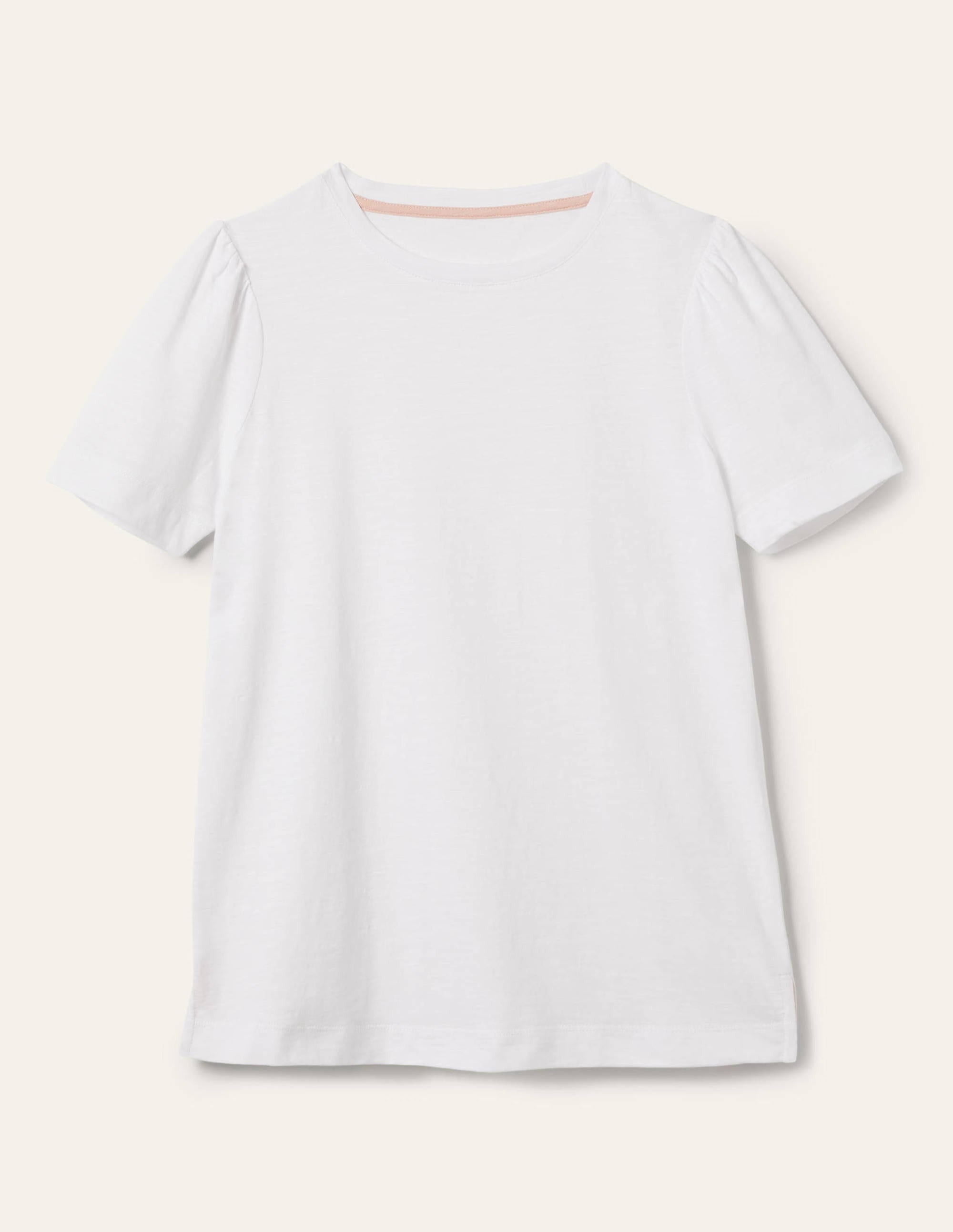 T-shirt en coton à manches bouffantes-Blanc - Image 5