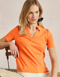 Poloshirt aus Baumwolle-Gedecktes Orange