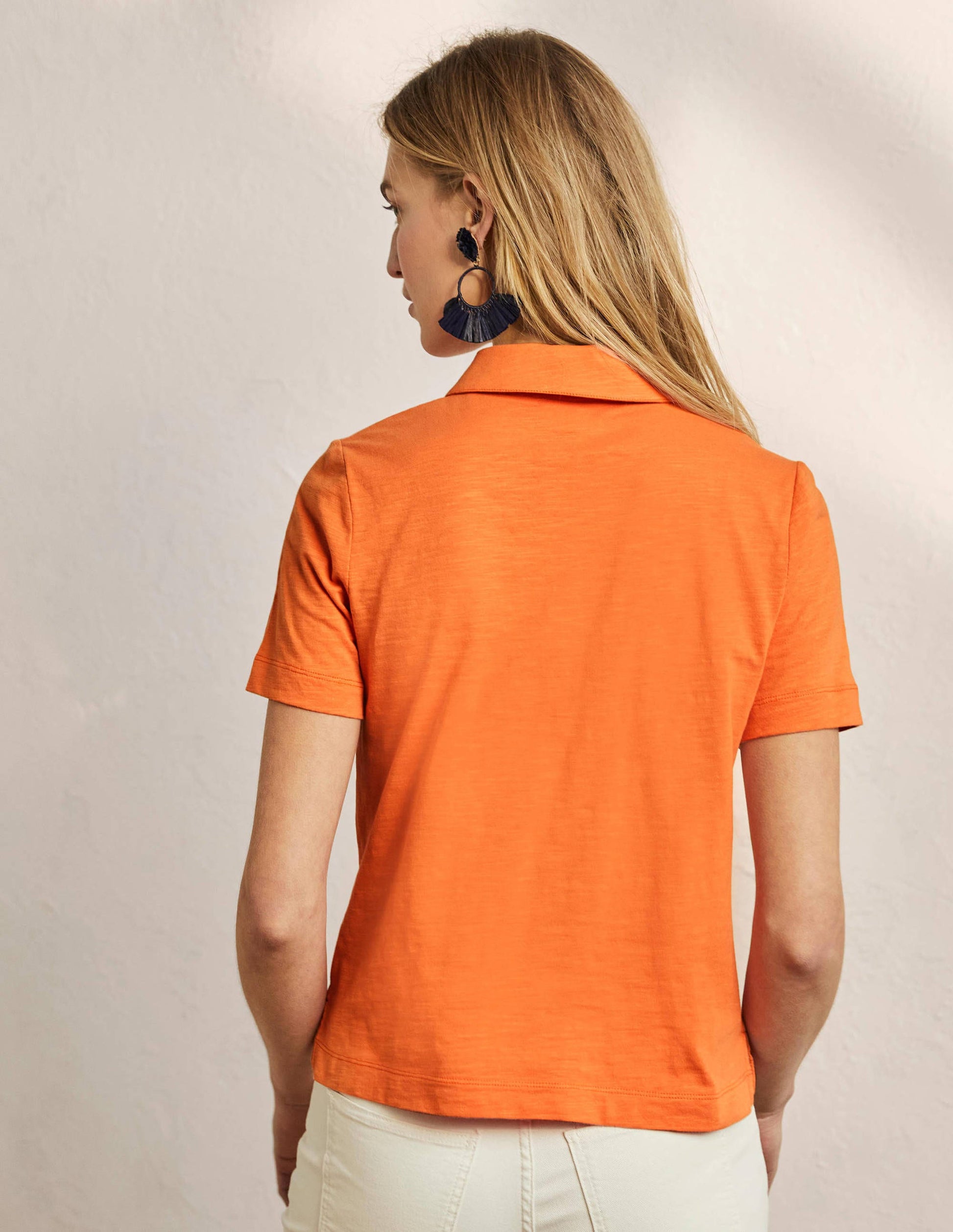 Poloshirt aus Baumwolle-Gedecktes Orange-3