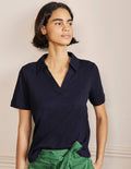 Polo en coton-Bleu marine