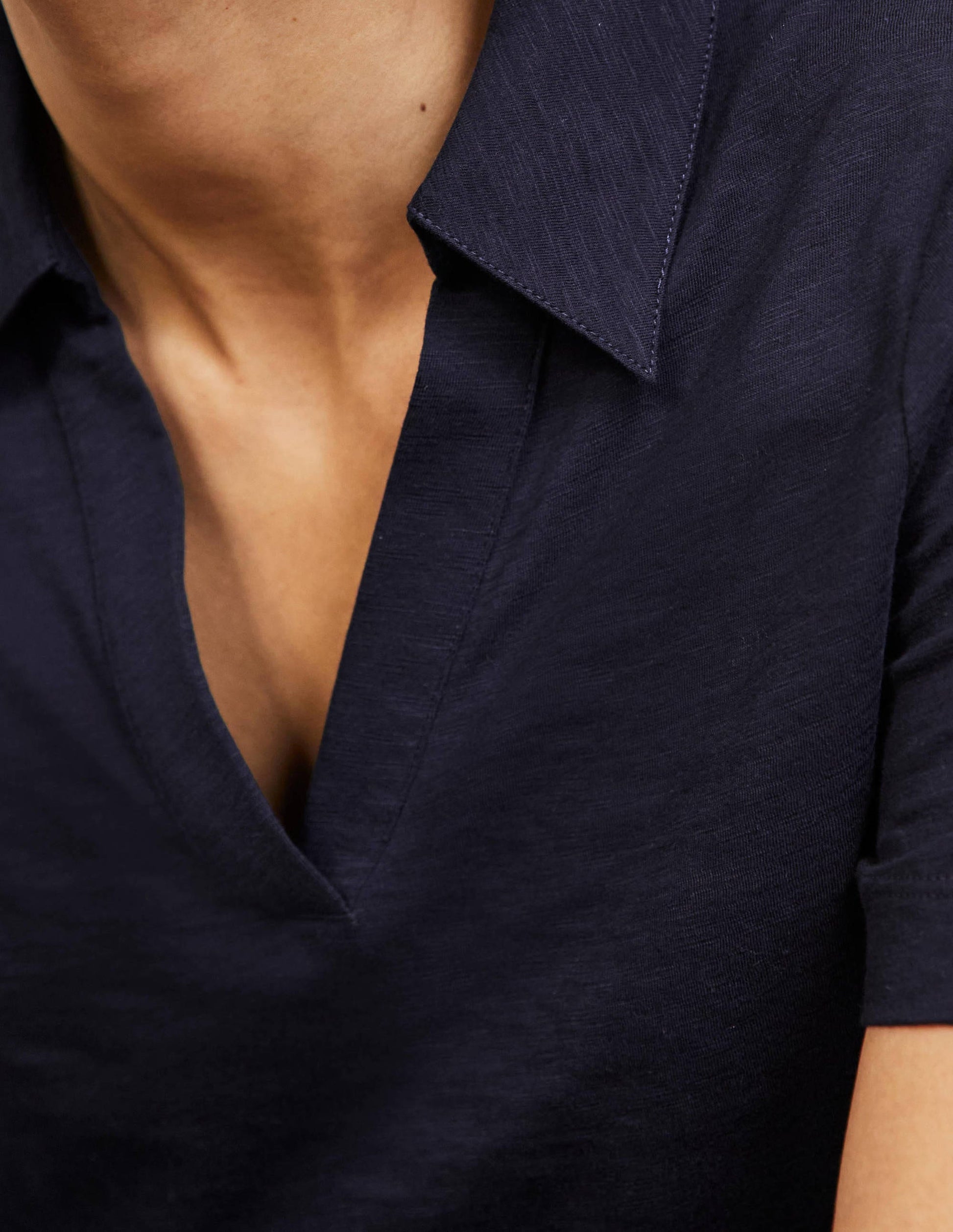 Polo en coton-Bleu marine-2