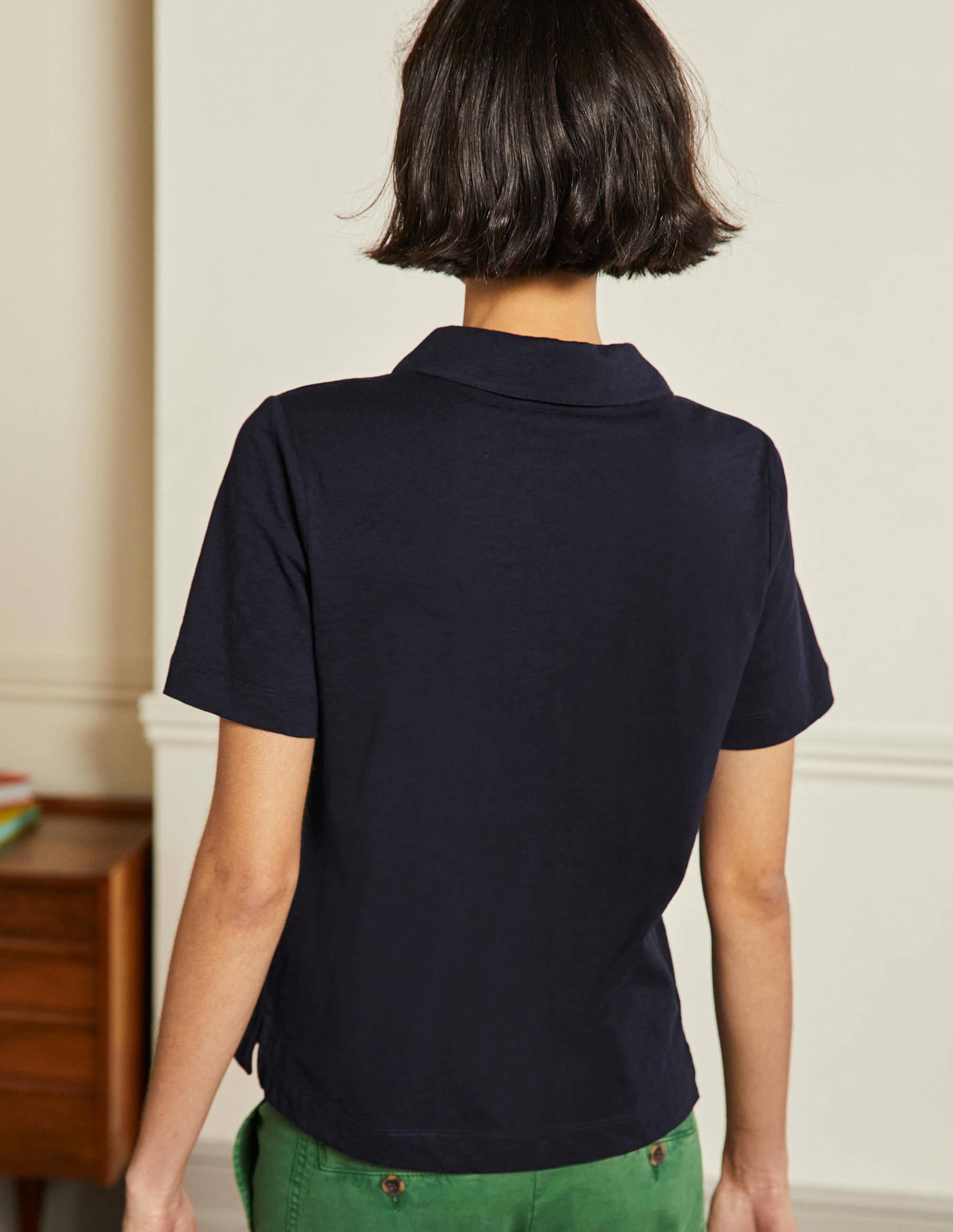 Polo en coton-Bleu marine - Image 3