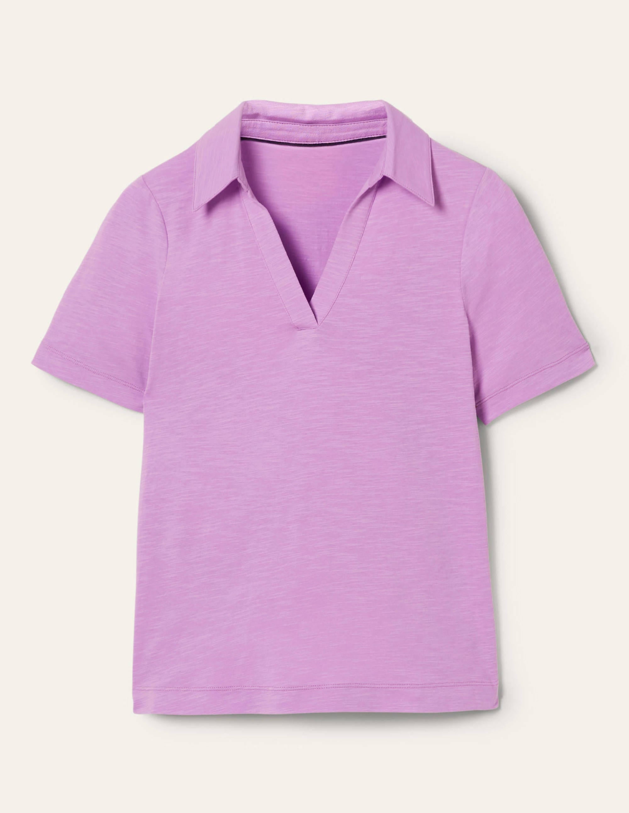 Cotton Polo Top-African Violet - Image 5
