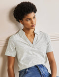 Polo en coton-Rayé ivoire/bleu marine