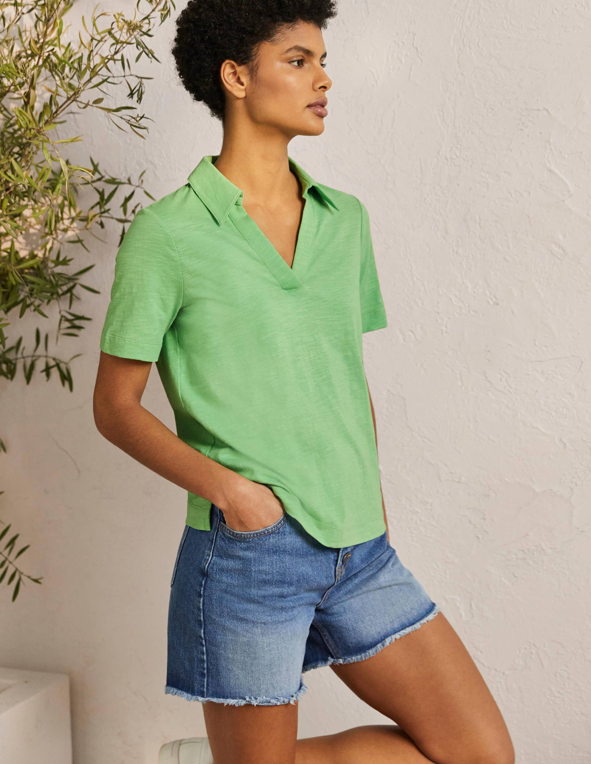 Polo en coton-Vert zéphyr-4