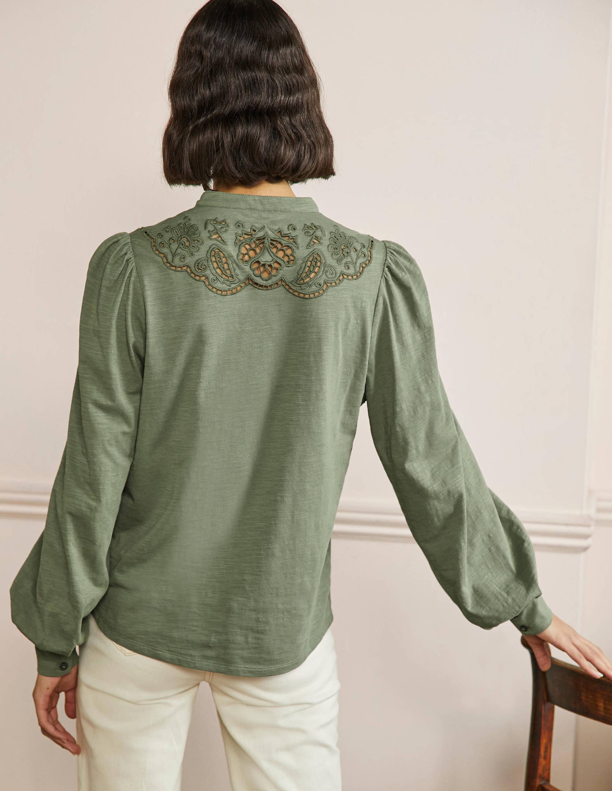 Chemise ajourée en jersey-Aulne - Image 3