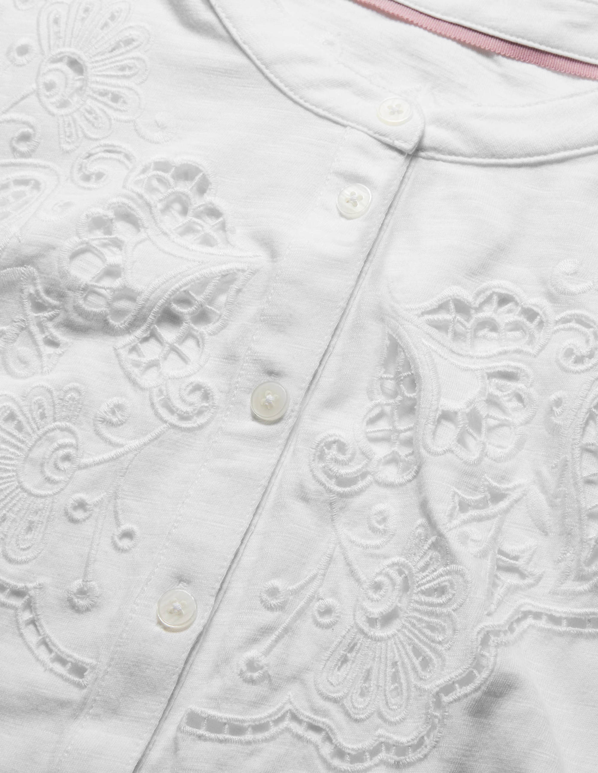Chemise ajourée en jersey-Blanc - Image 6