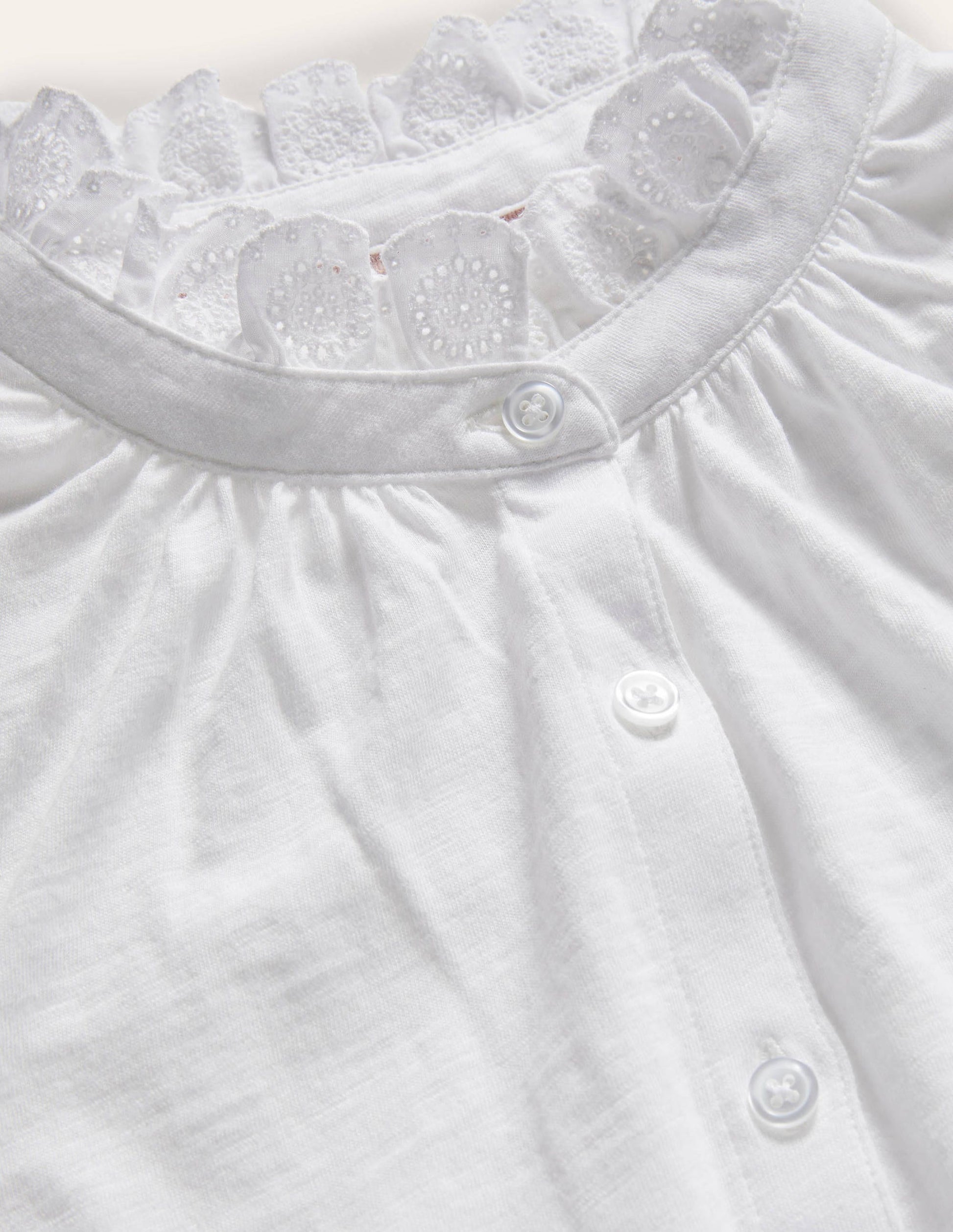 Chemise en jersey avec broderie anglaise-Blanc-6