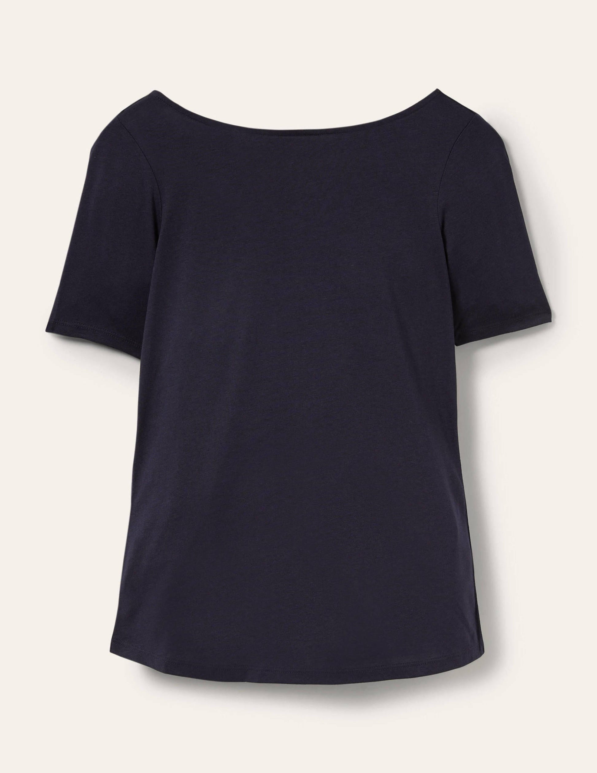Superweiches T-Shirt mit rundem Rückenausschnitt-Marineblau-5