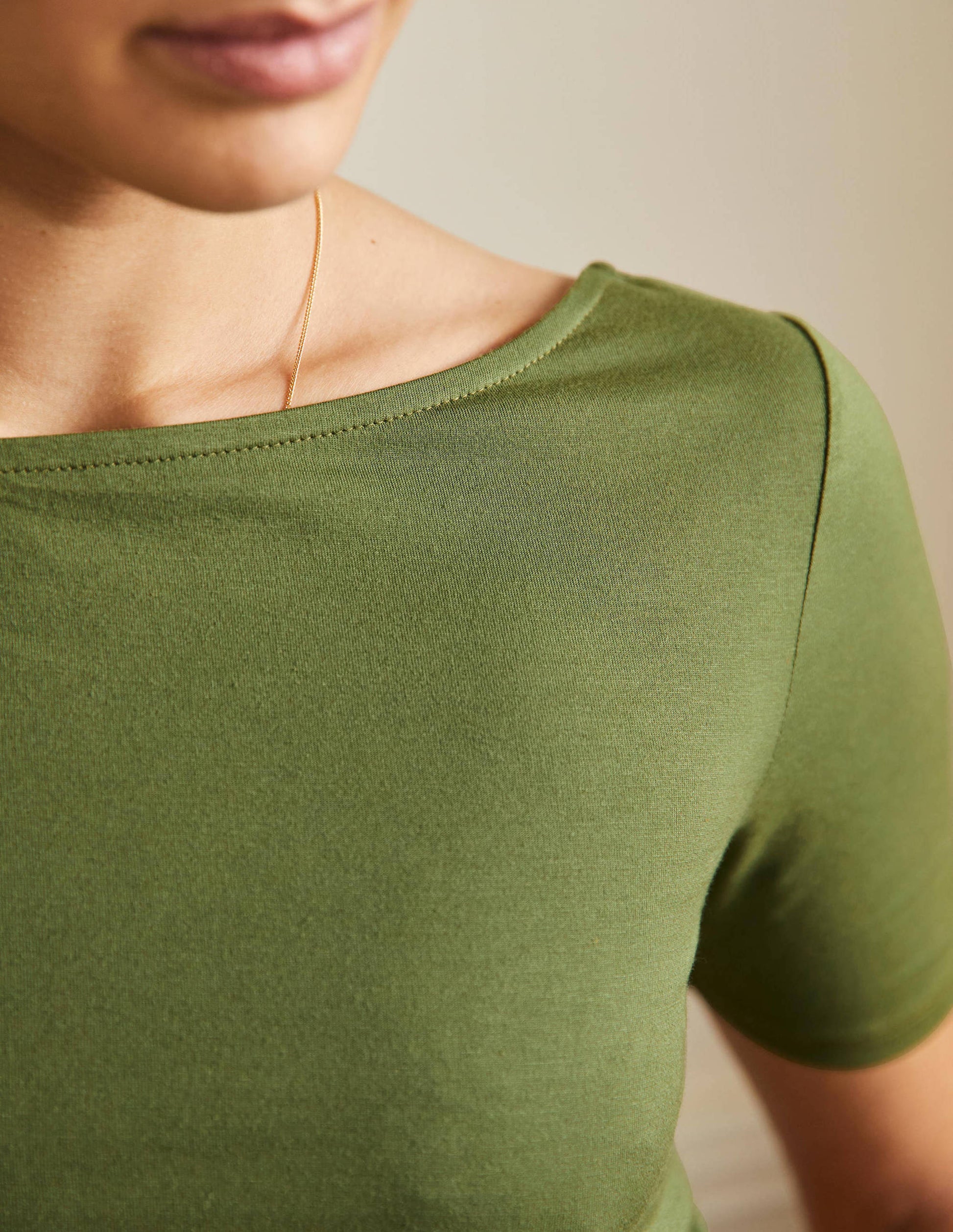 T-shirt ultra-doux à dos en U-Petit pois-2