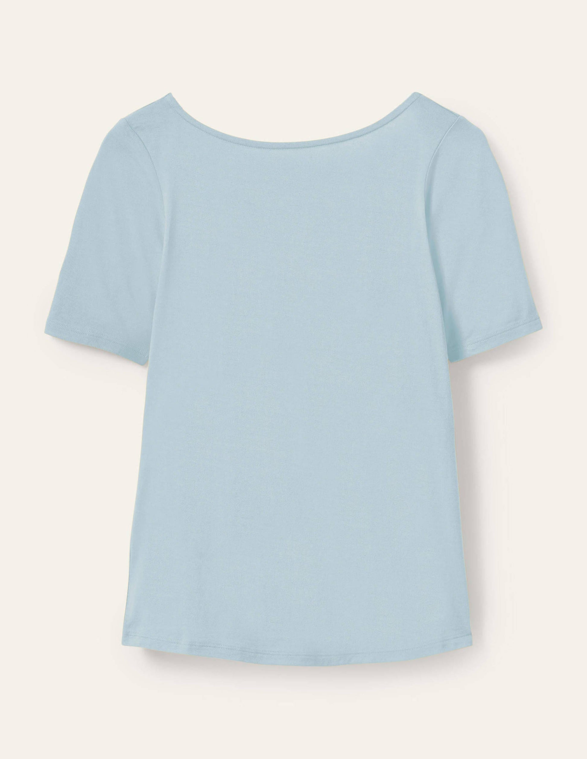 Superweiches T-Shirt mit rundem Rückenausschnitt-Morgendämmerungsblau-5