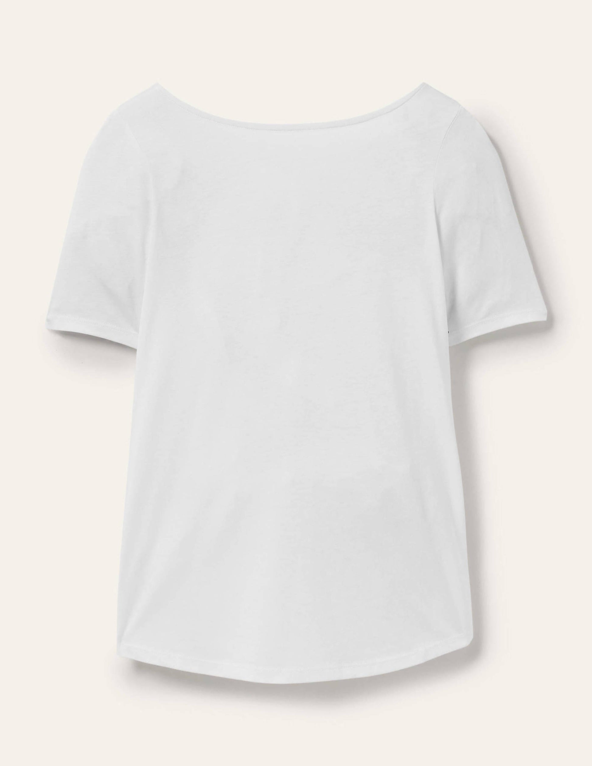 T-shirt ultra-doux à dos en U-Blanc-5