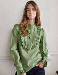 Blouse volantée-Basilic