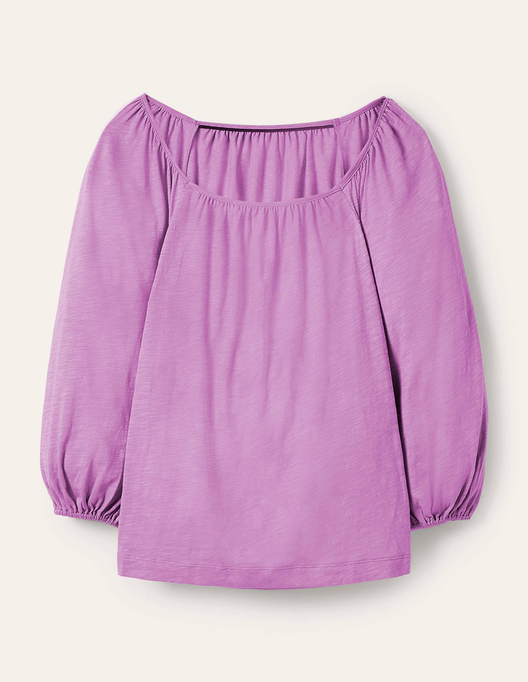 Top en coton blousant-Violette africaine - Image 5