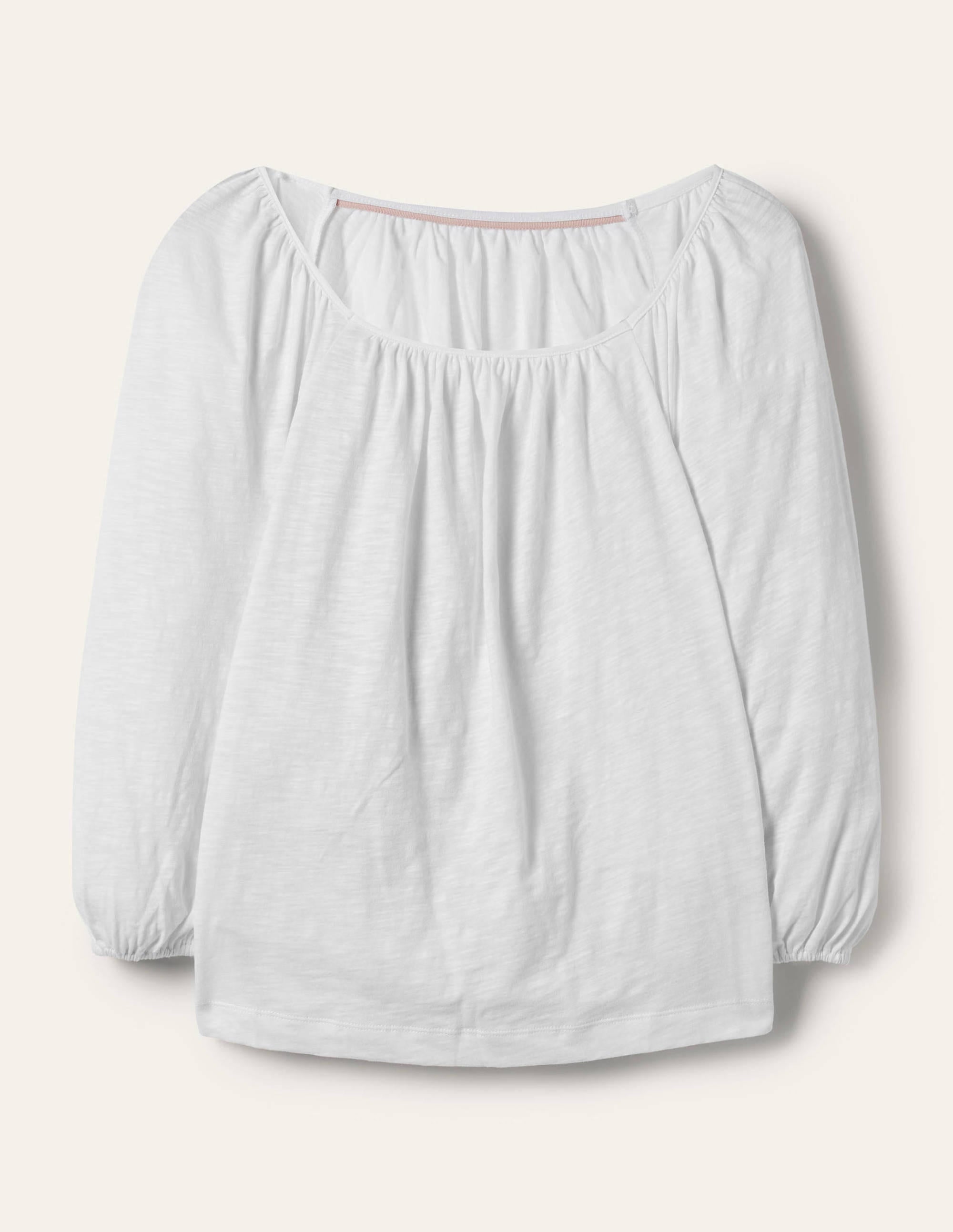 Top en coton blousant-Blanc - Image 5