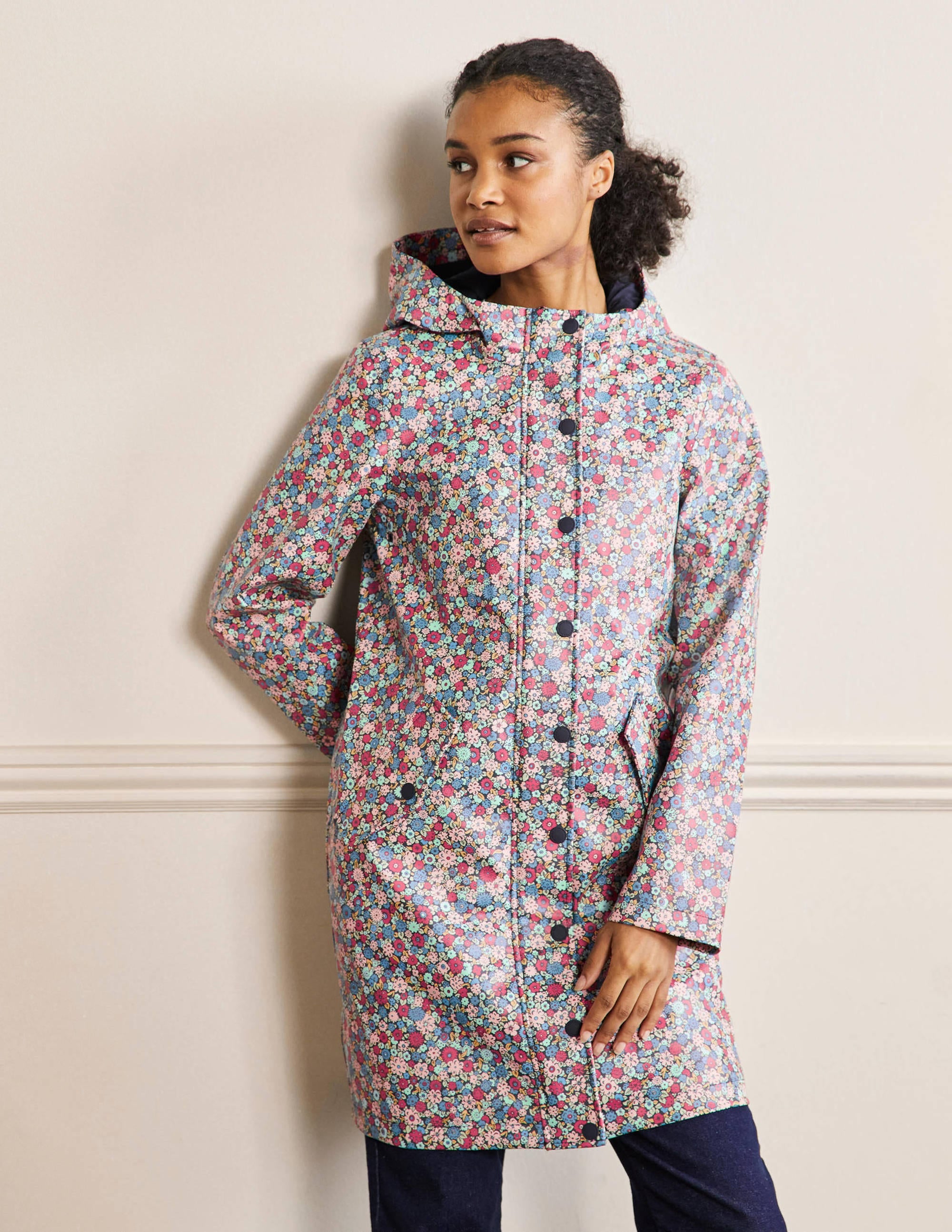 Imperméable Morris-Bleu marine, motif Floret Cluster - Image 4