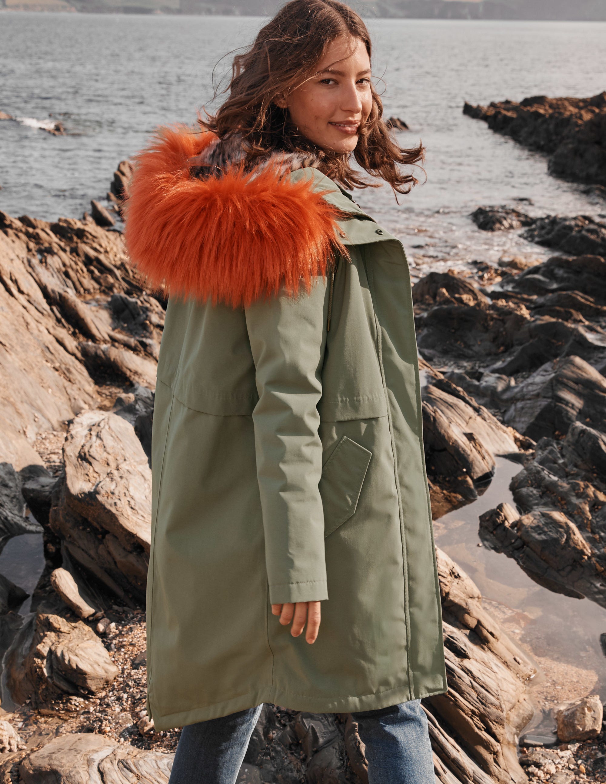 Wasserdichter Parka mit Kunstfell-Klassisches Khaki - Image 6