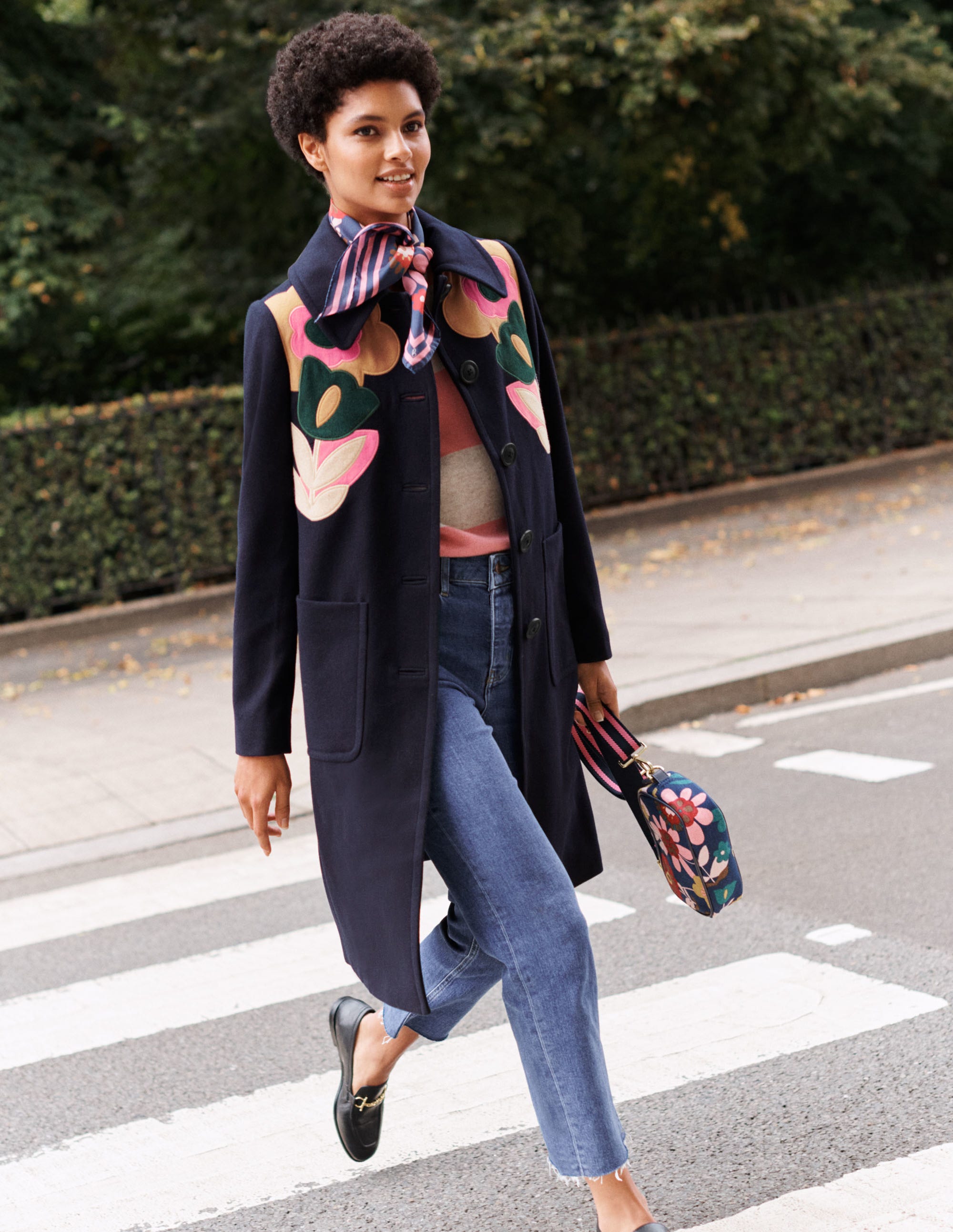 Amelia Wollmantel mit Applikation-Marineblau - Image 7