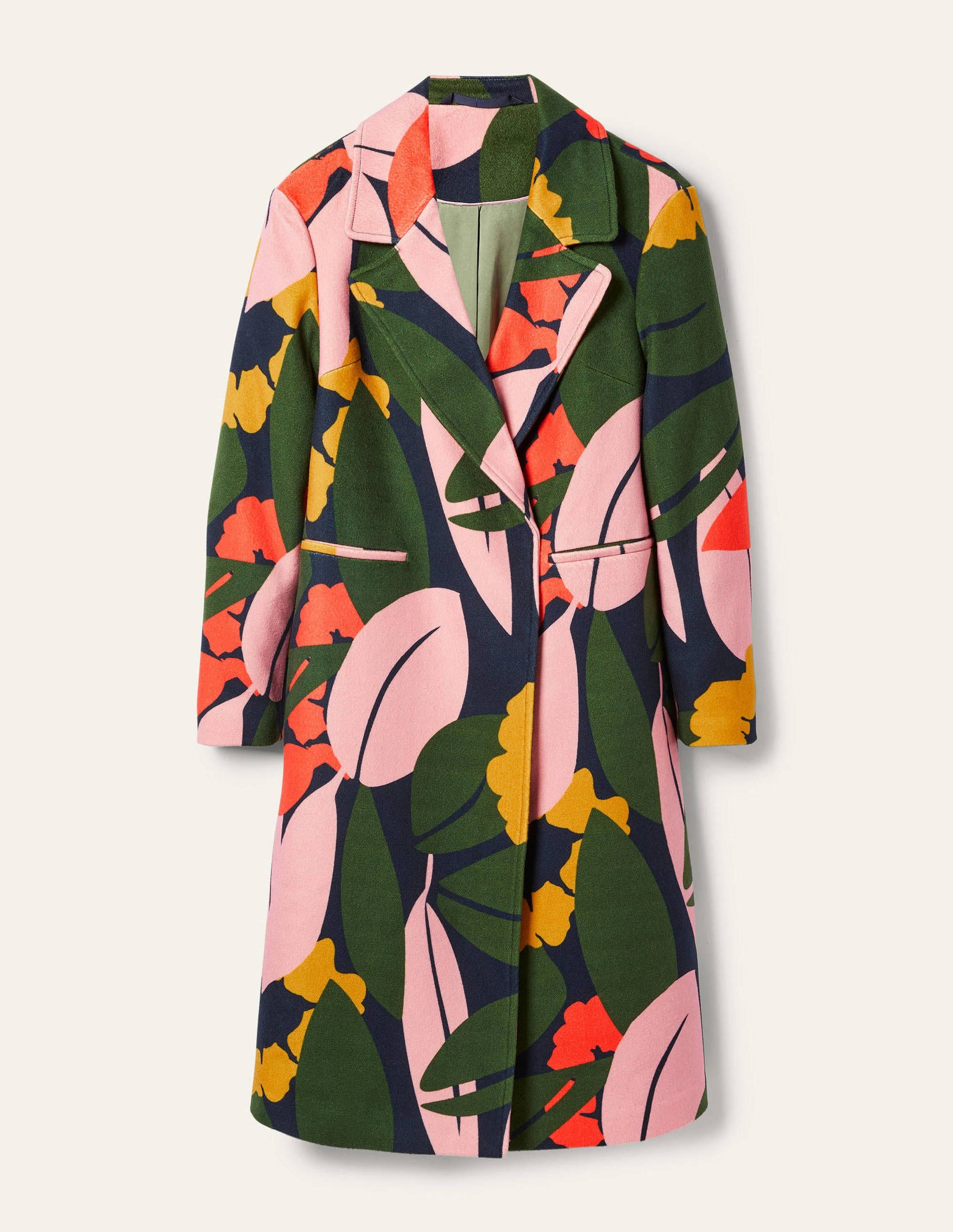 Constance Printed Wool Coat-French Navy, Abstract Bloom-5